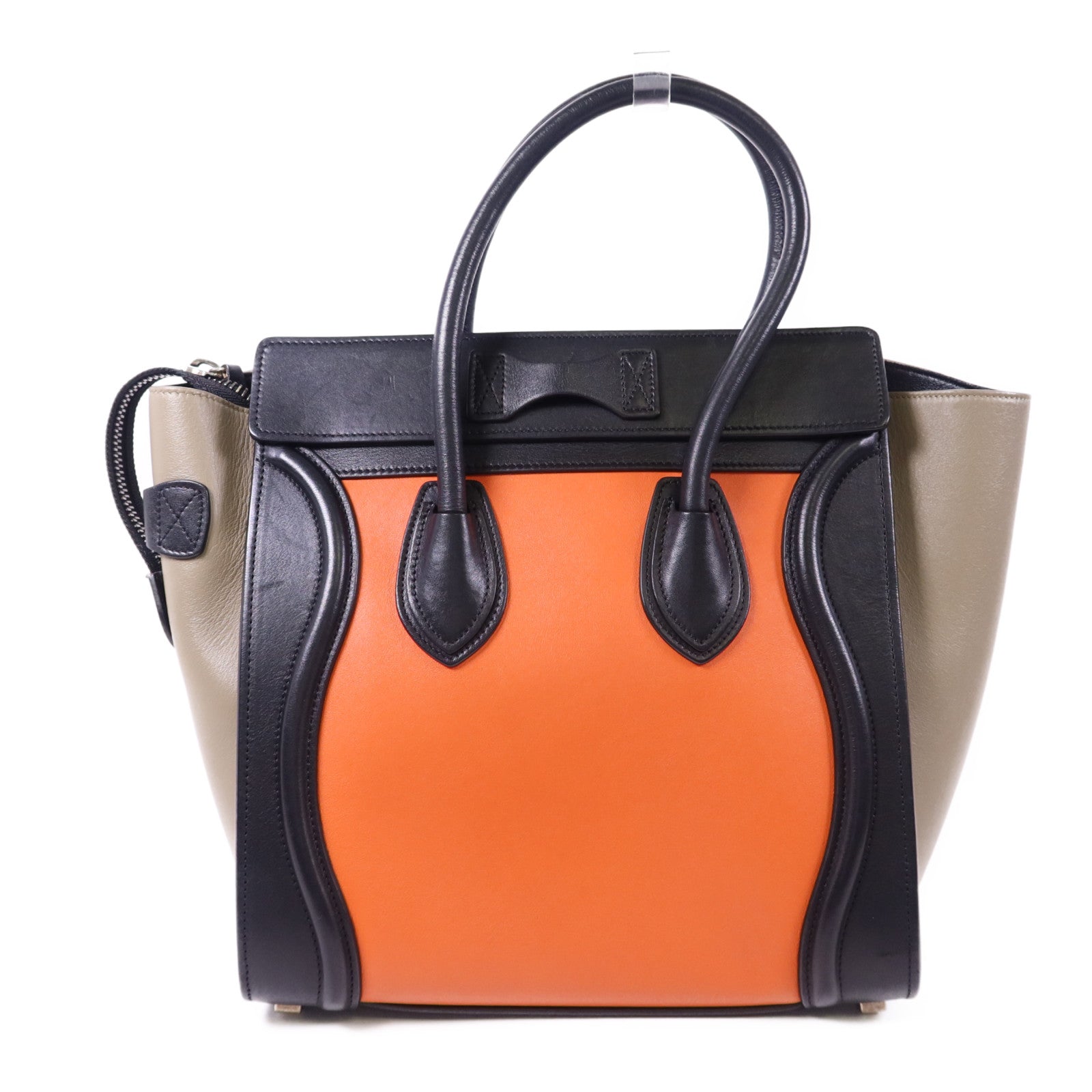 CELINE 牛皮皮革Micro Luggage銀扣手挽袋