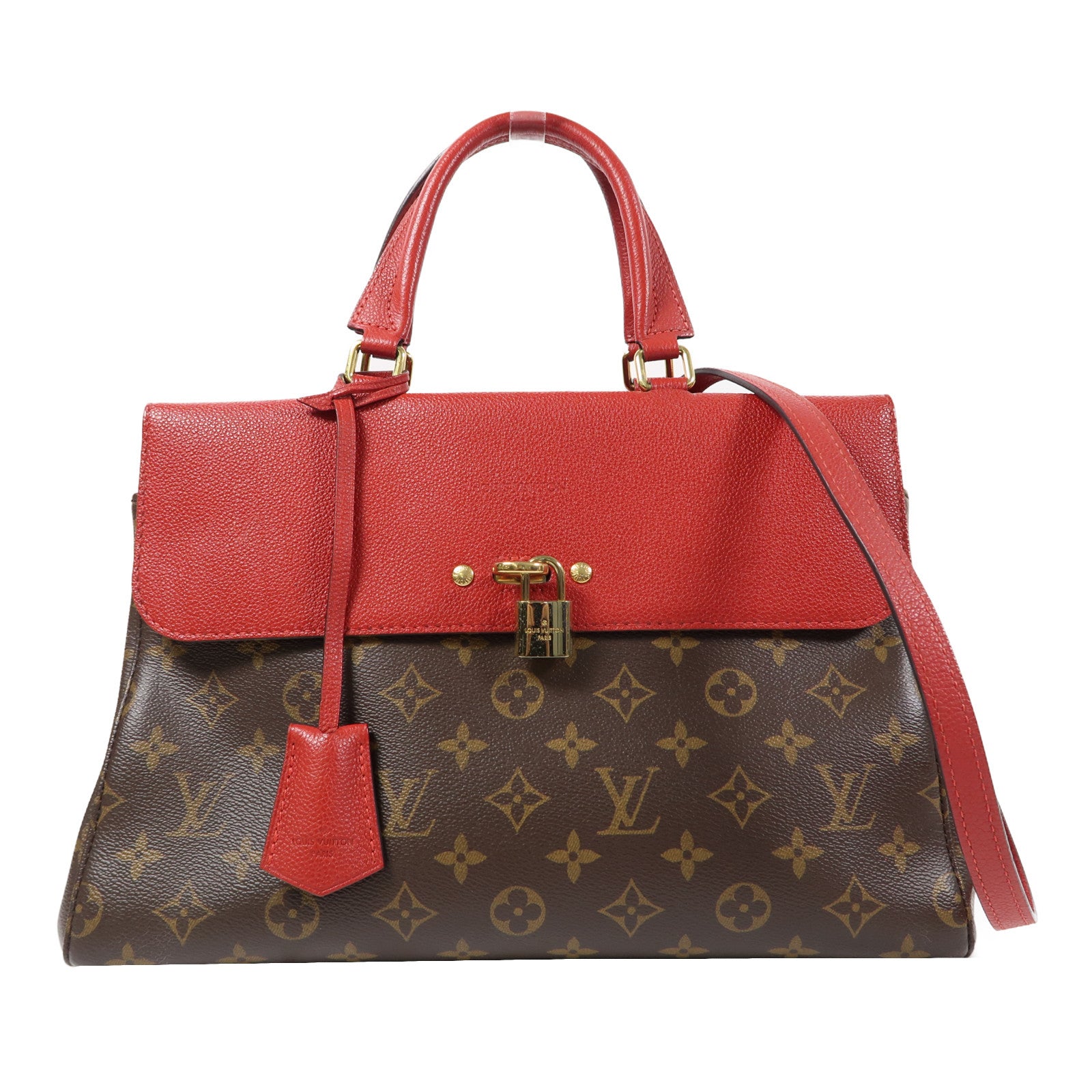 LOUIS VUITTON Monogram Venus金扣手挽肩背兩用袋啡色/紅色