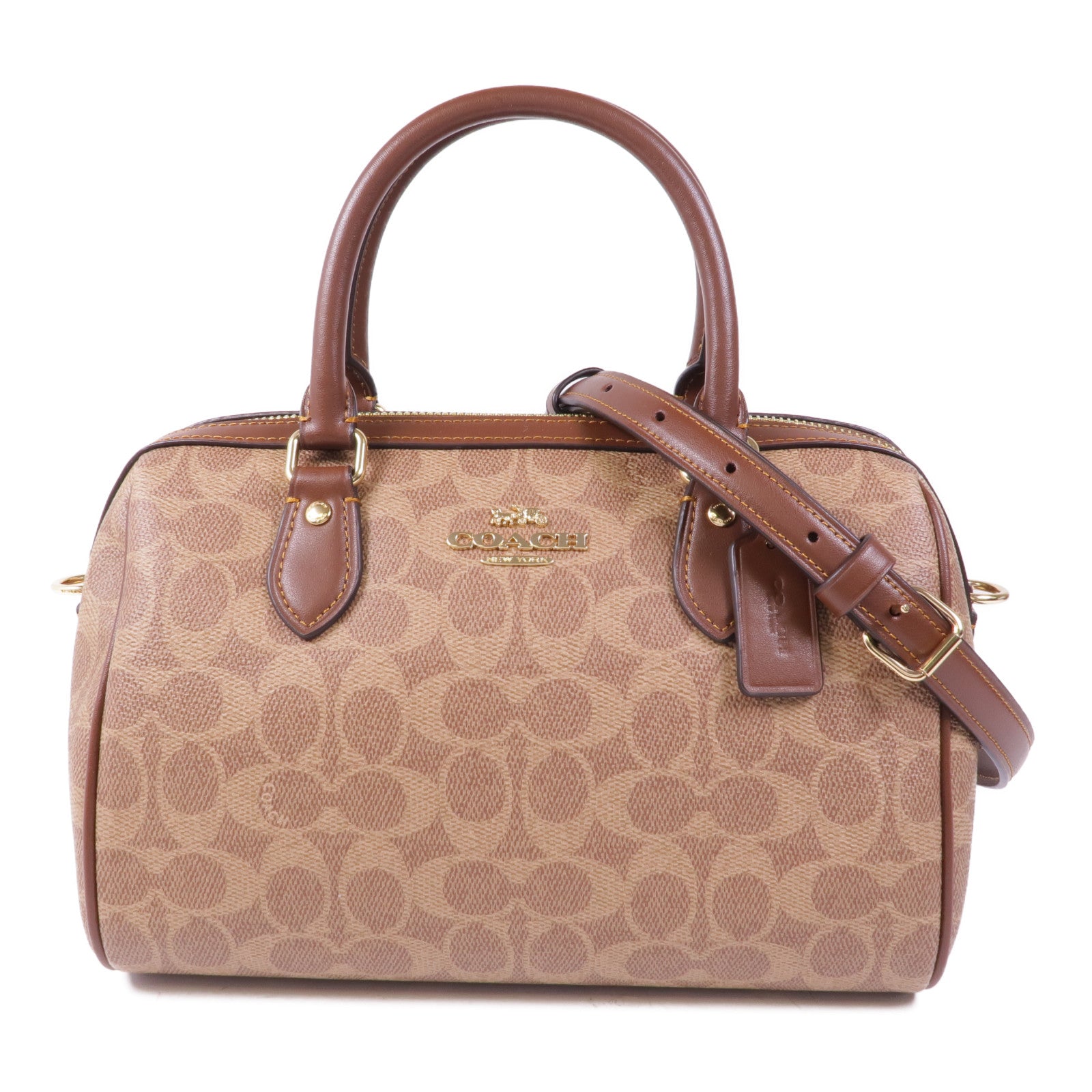 COACH 塗層帆布2 Way Shoulder金扣手挽肩背兩用袋