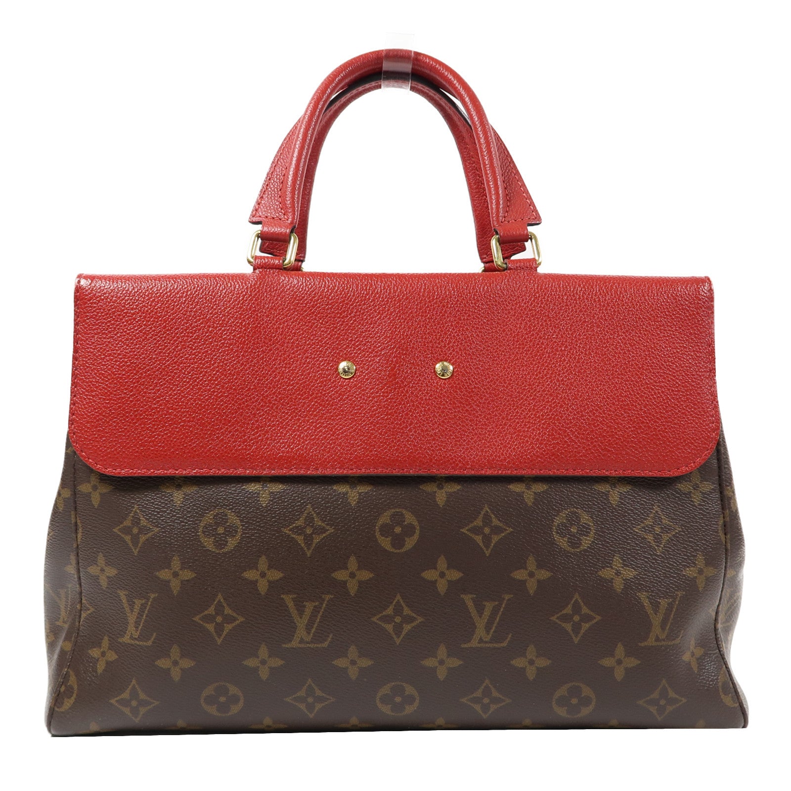 LOUIS VUITTON Monogram Venus金扣手挽肩背兩用袋啡色/紅色