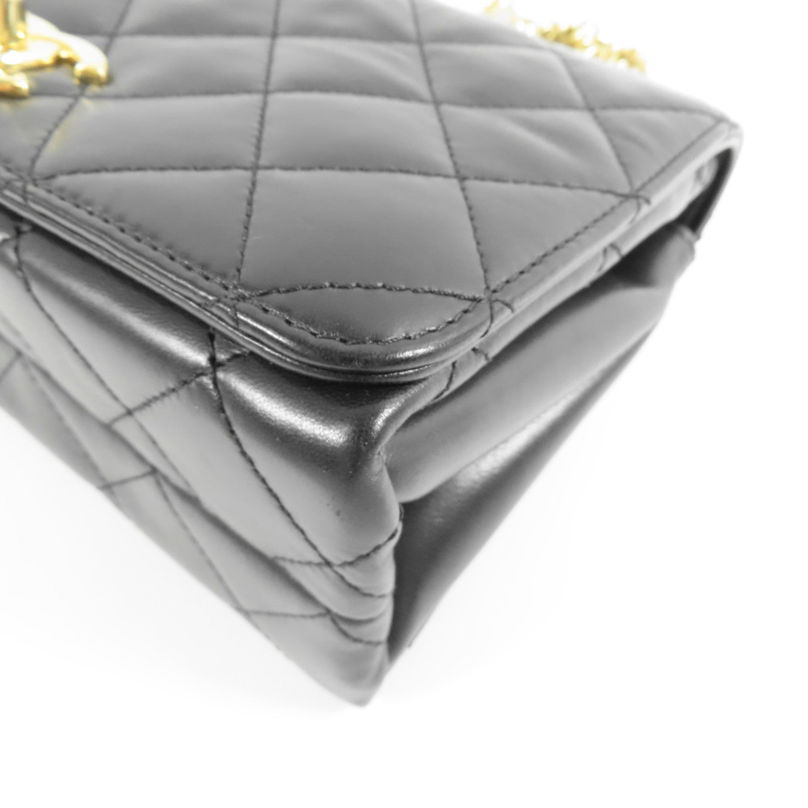 CHANEL 羊皮皮革Matelasse Bag金扣手挽肩背兩用袋