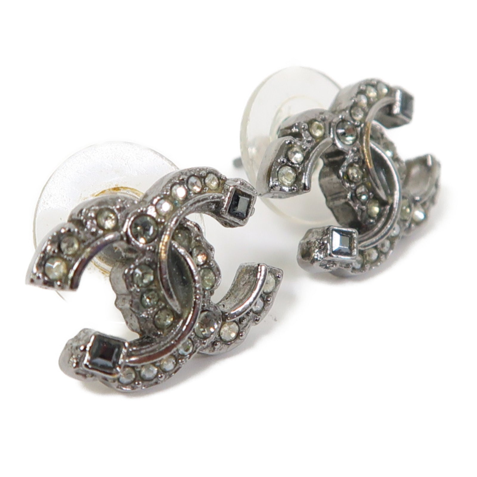 CHANEL 金屬CC Logo Earrings耳環銀色