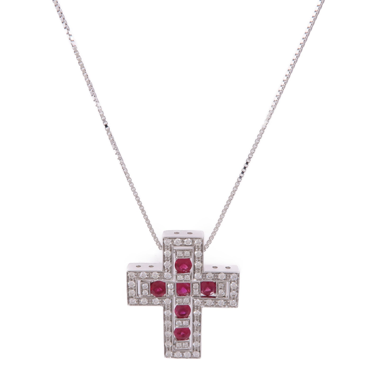Damiani 18K白金Ruby/Diamond Necklace紅寶石/鑽石項鍊