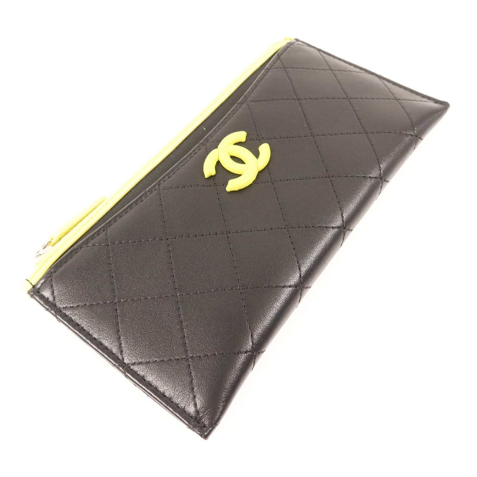CHANEL 牛皮皮革Long Wallet銀扣長錢包