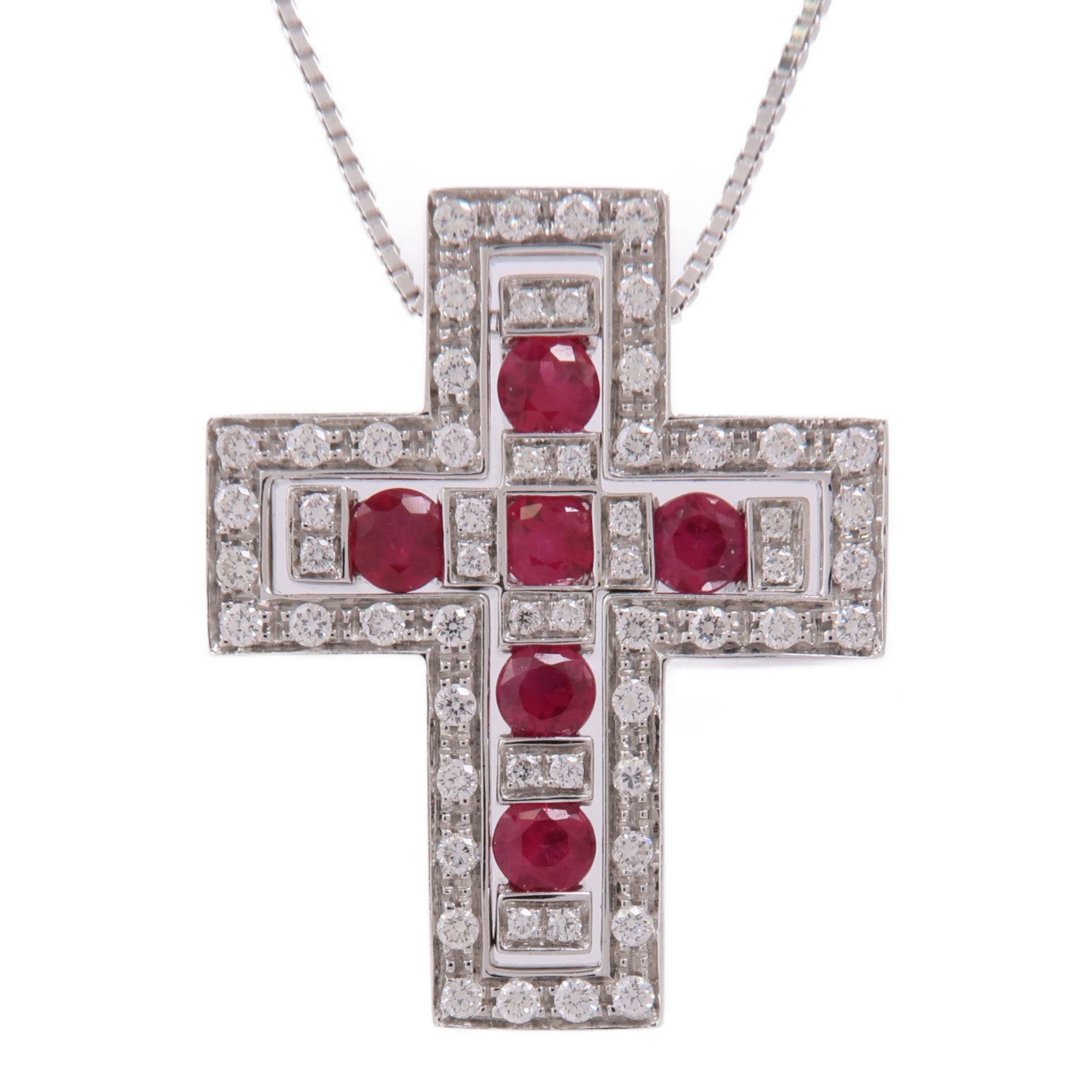 Damiani 18K白金Ruby/Diamond Necklace紅寶石/鑽石項鍊
