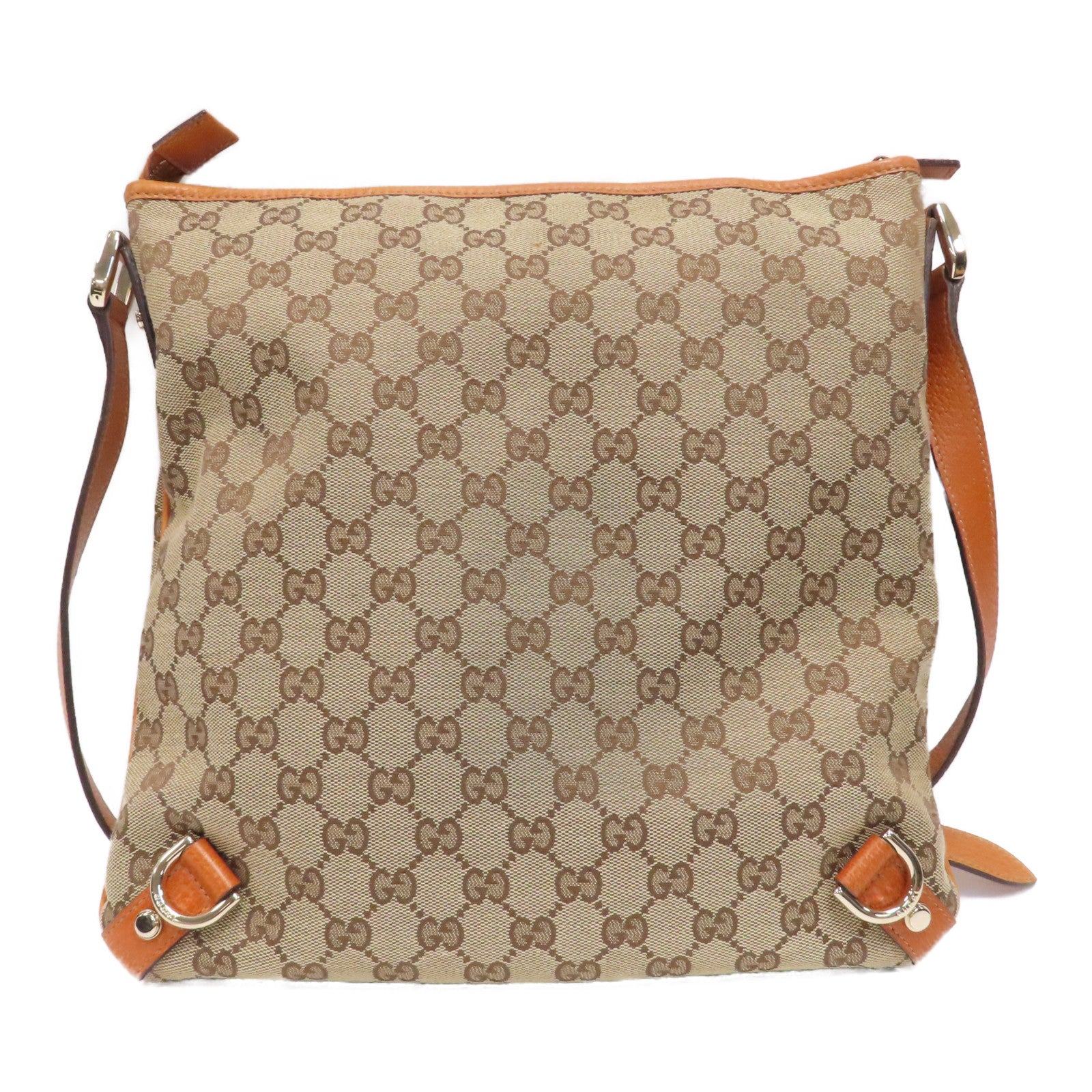 GUCCI 帆布Shoulder Bag金扣肩背袋啡色/米色