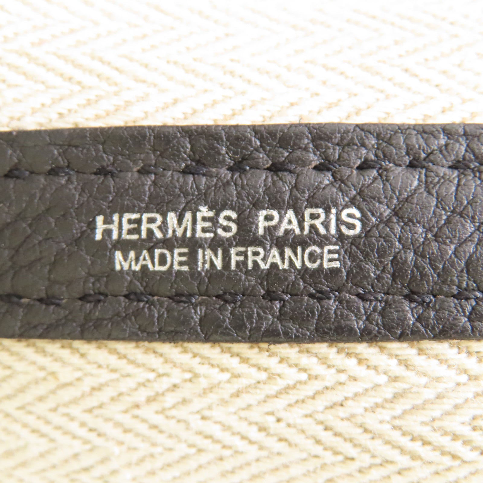 HERMES Negonda皮革Garden Party銀扣手挽袋黑色