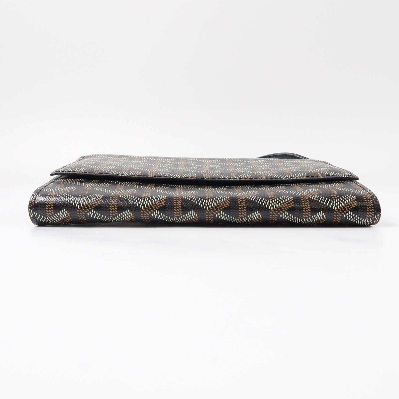 GOYARD 塗層帆布Varenne Continental銀扣肩背袋黑色/啡色
