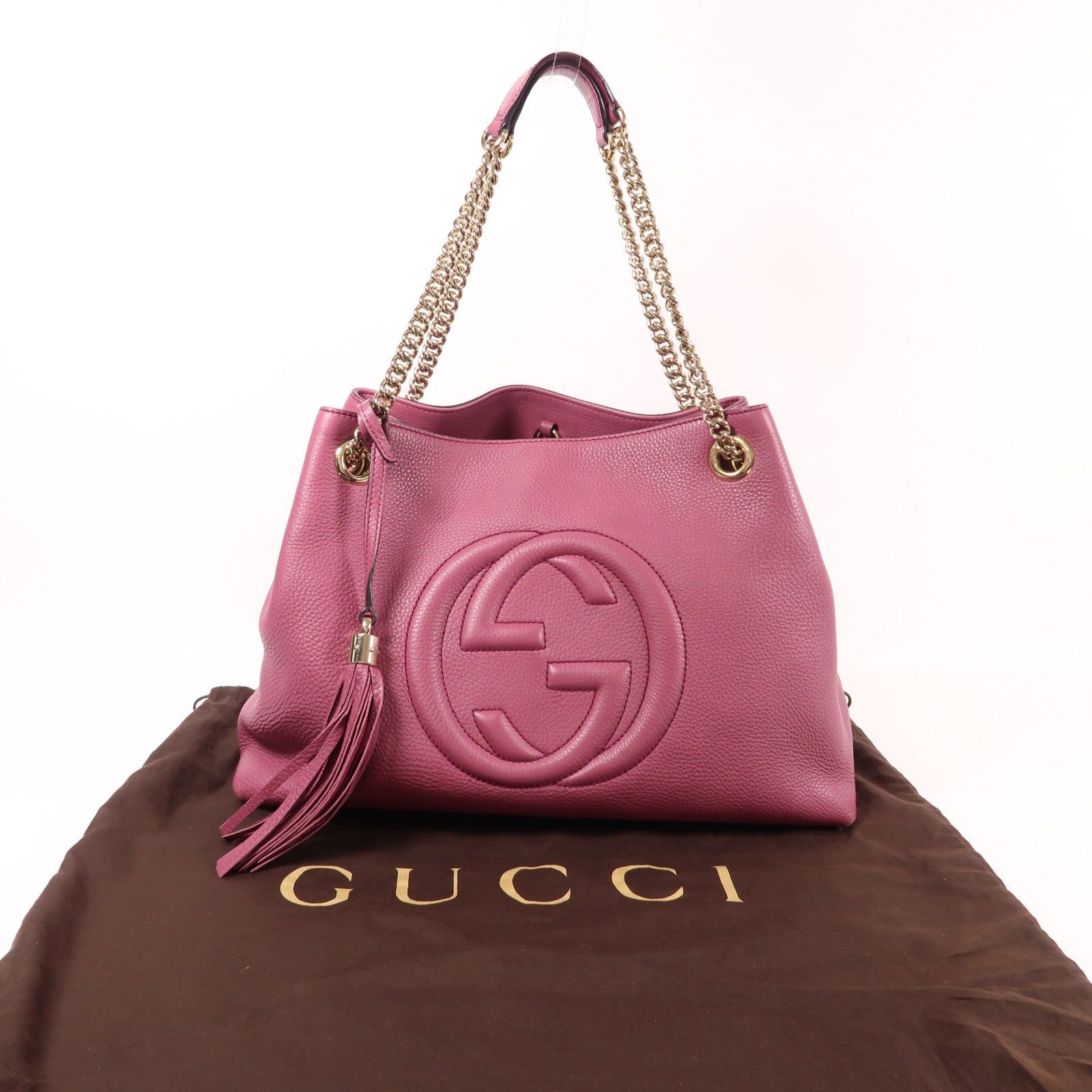 GUCCI 牛皮皮革Shoulder Bag金扣肩背袋