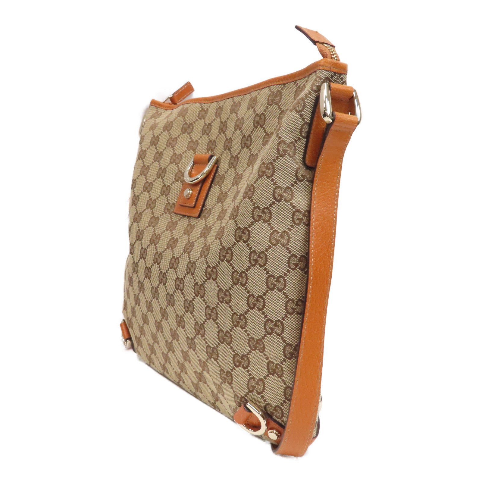 GUCCI 帆布Shoulder Bag金扣肩背袋啡色/米色