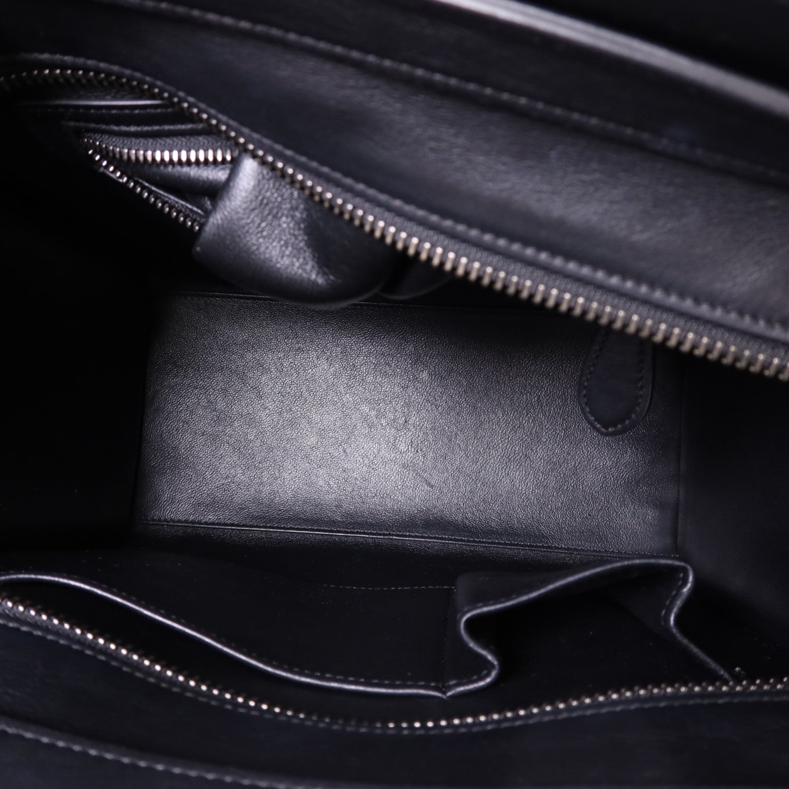 CELINE 牛皮皮革Micro Luggage銀扣手挽袋