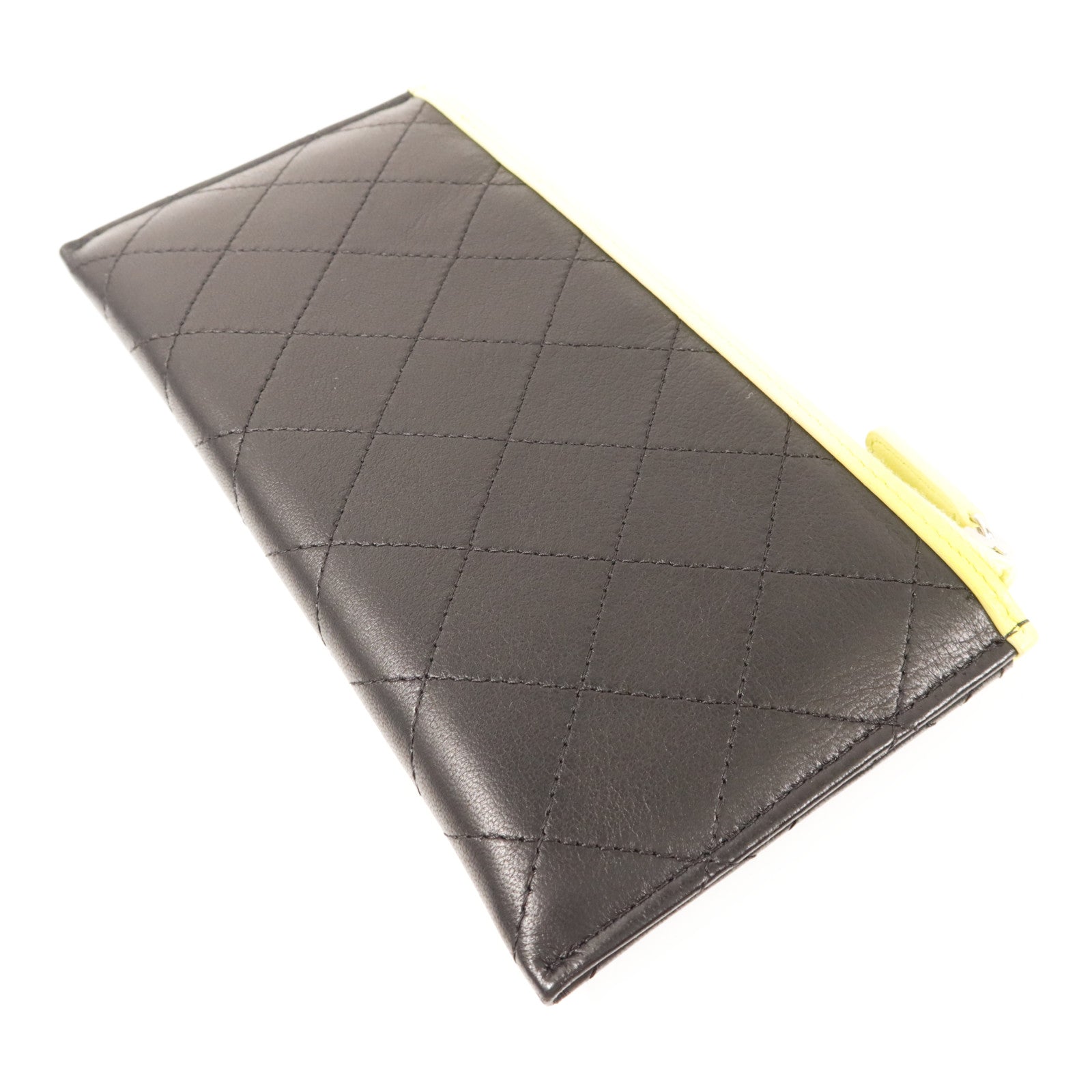 CHANEL 牛皮皮革Long Wallet銀扣長錢包