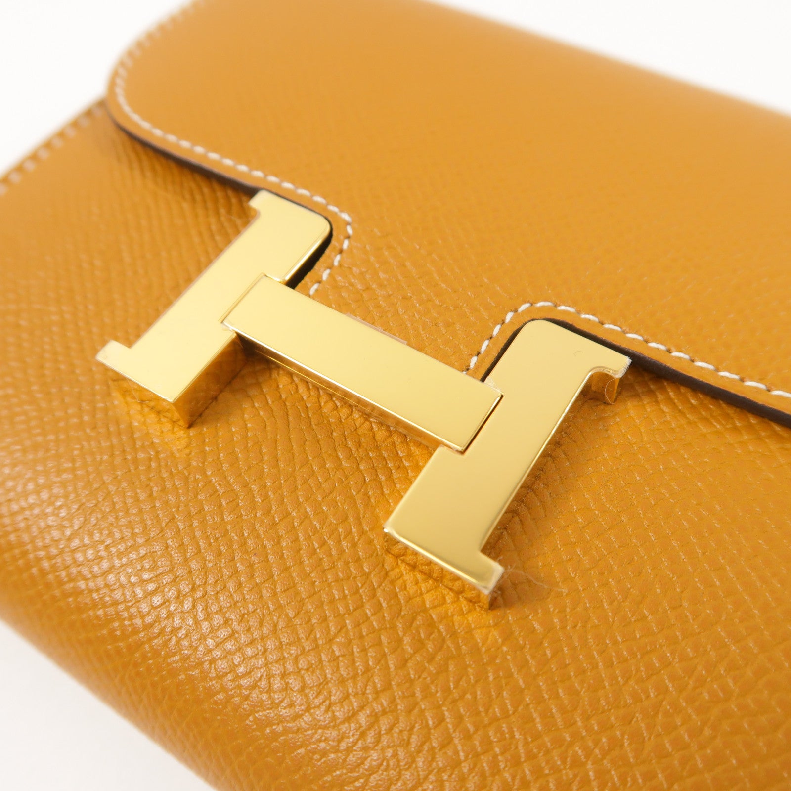 HERMES Epsom皮革Constance Compact Wallet錢包Gold