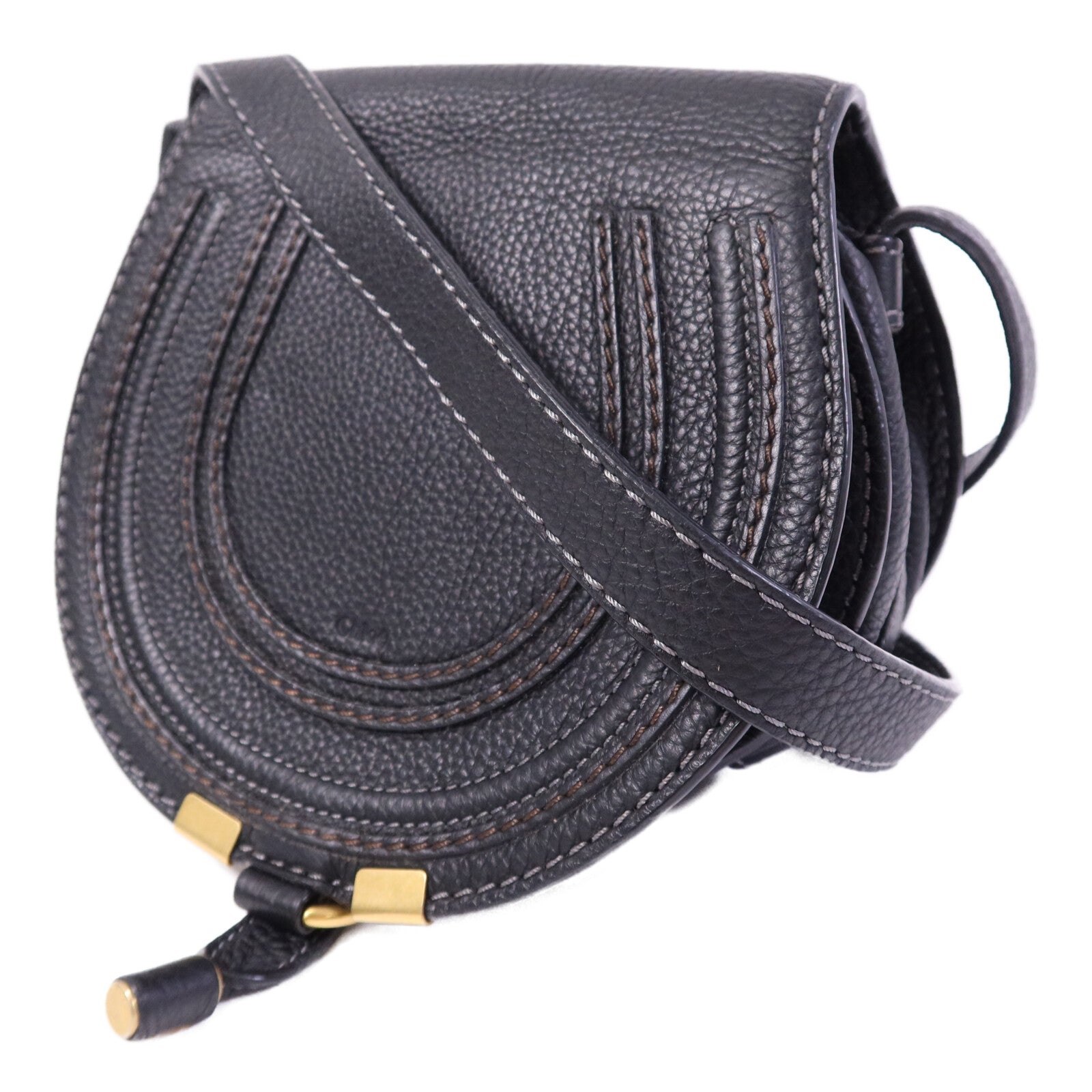 Chloe 牛皮皮革Marcle Bag金扣肩背袋