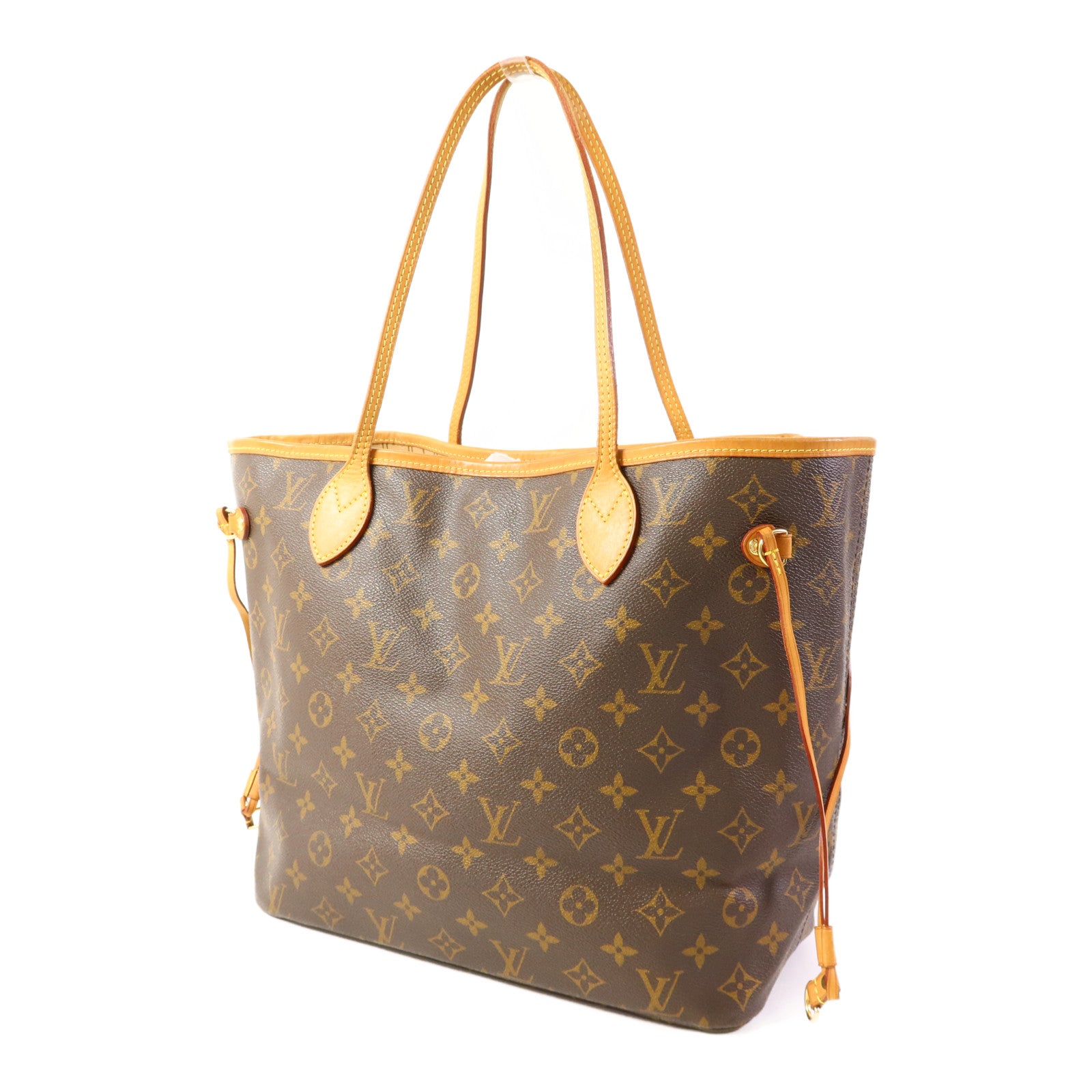 LOUIS VUITTON Monogram Neverfull MM金扣手挽袋