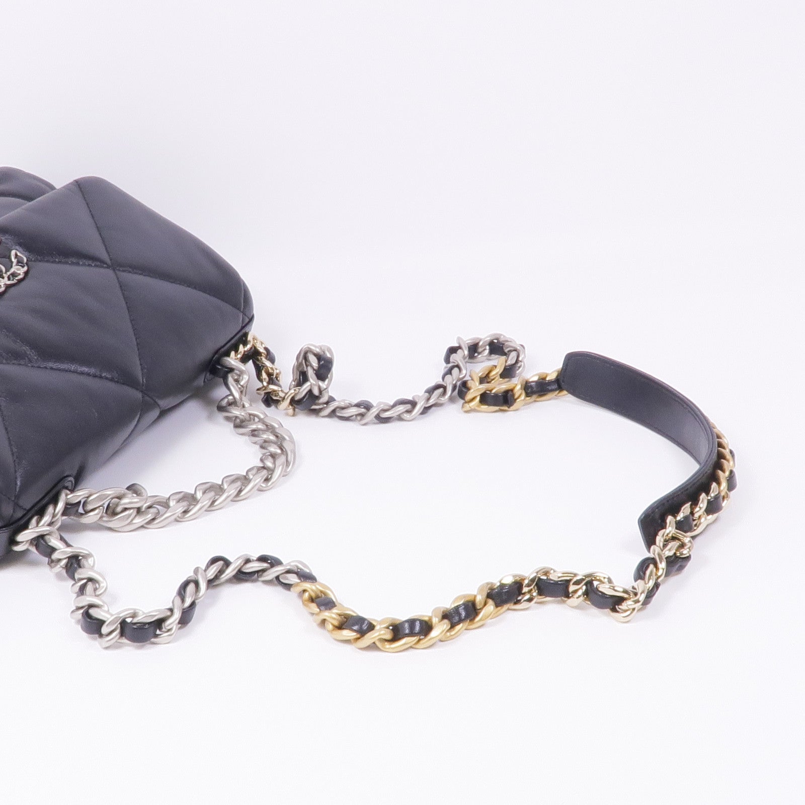 CHANEL 羊皮皮革Chanel 19 Small鏈帶手挽肩背兩用袋