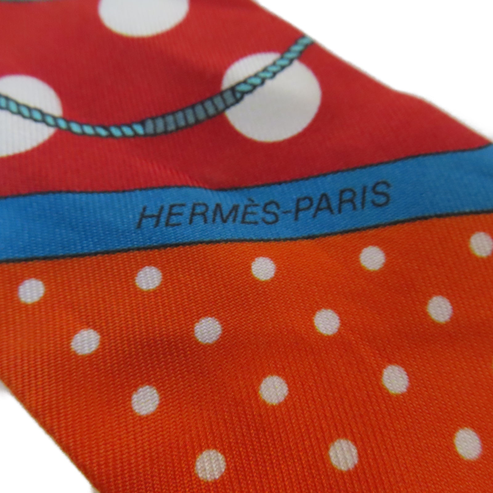 HERMES 絲質Twilly絲巾橙色/紅色/藍色