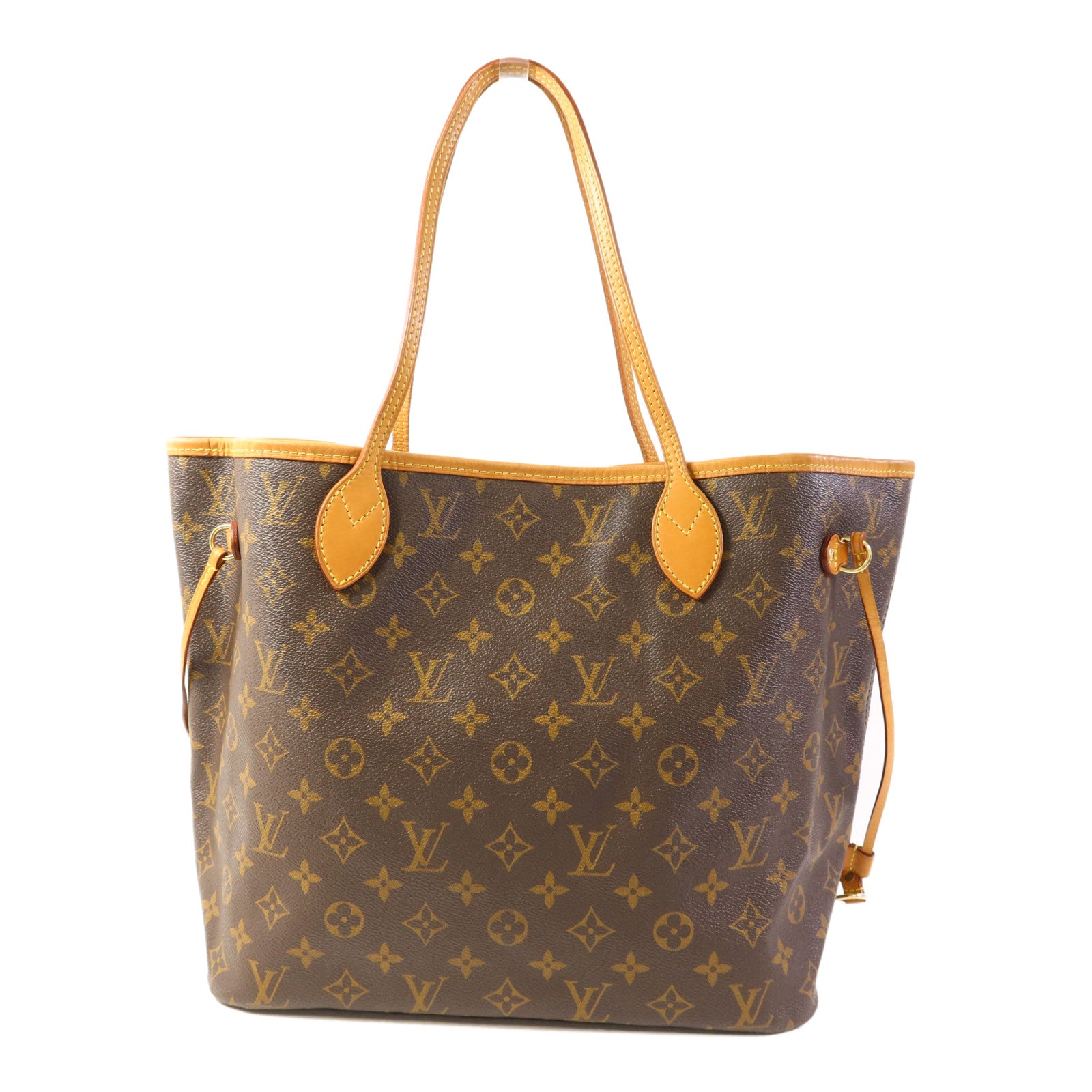 LOUIS VUITTON Monogram Neverfull MM金扣手挽袋