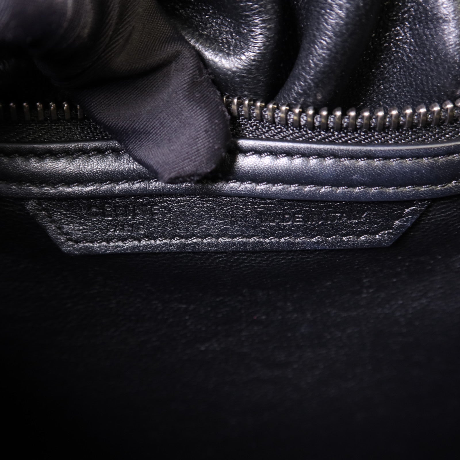 CELINE 牛皮皮革Micro Luggage銀扣手挽袋