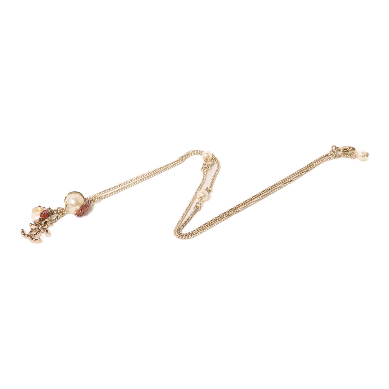 CHANEL 金屬Necklace項鍊紅色/白色/金色