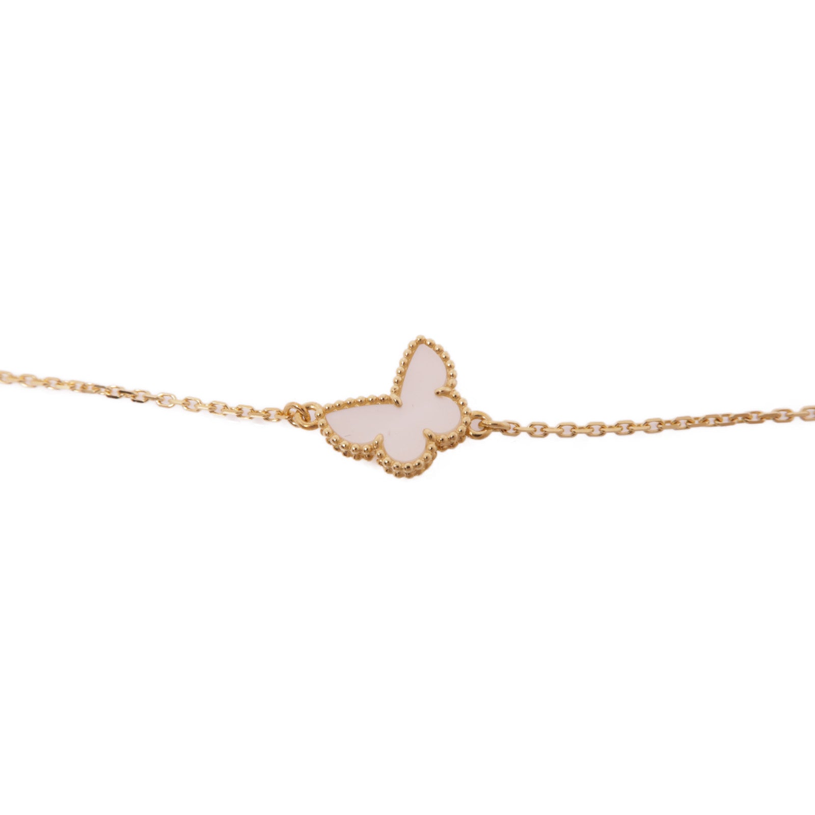Van Cleef & Arpels 18K黃金Sweet Butterflies珍珠母貝手鍊貝殻色
