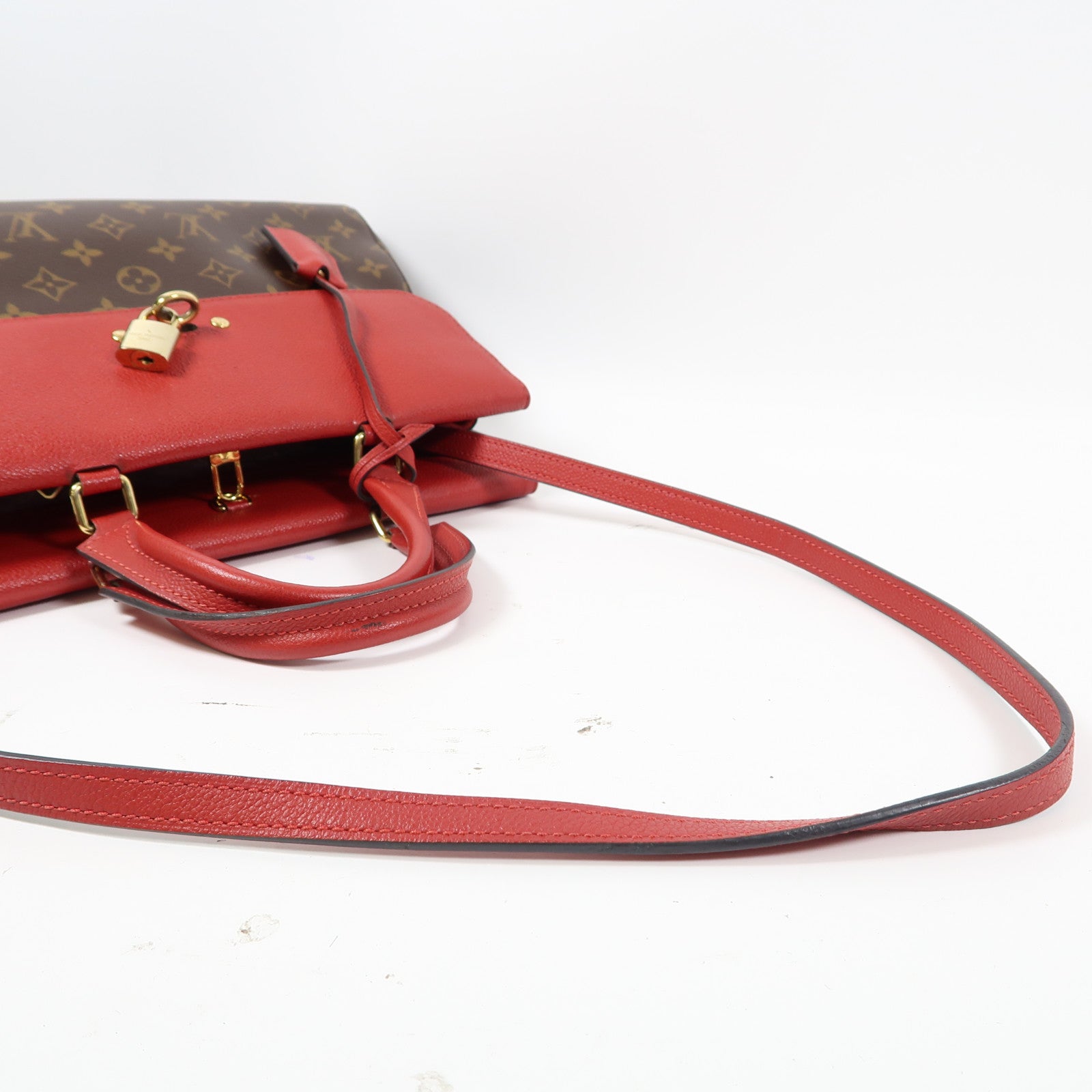 LOUIS VUITTON Monogram Venus金扣手挽肩背兩用袋啡色/紅色