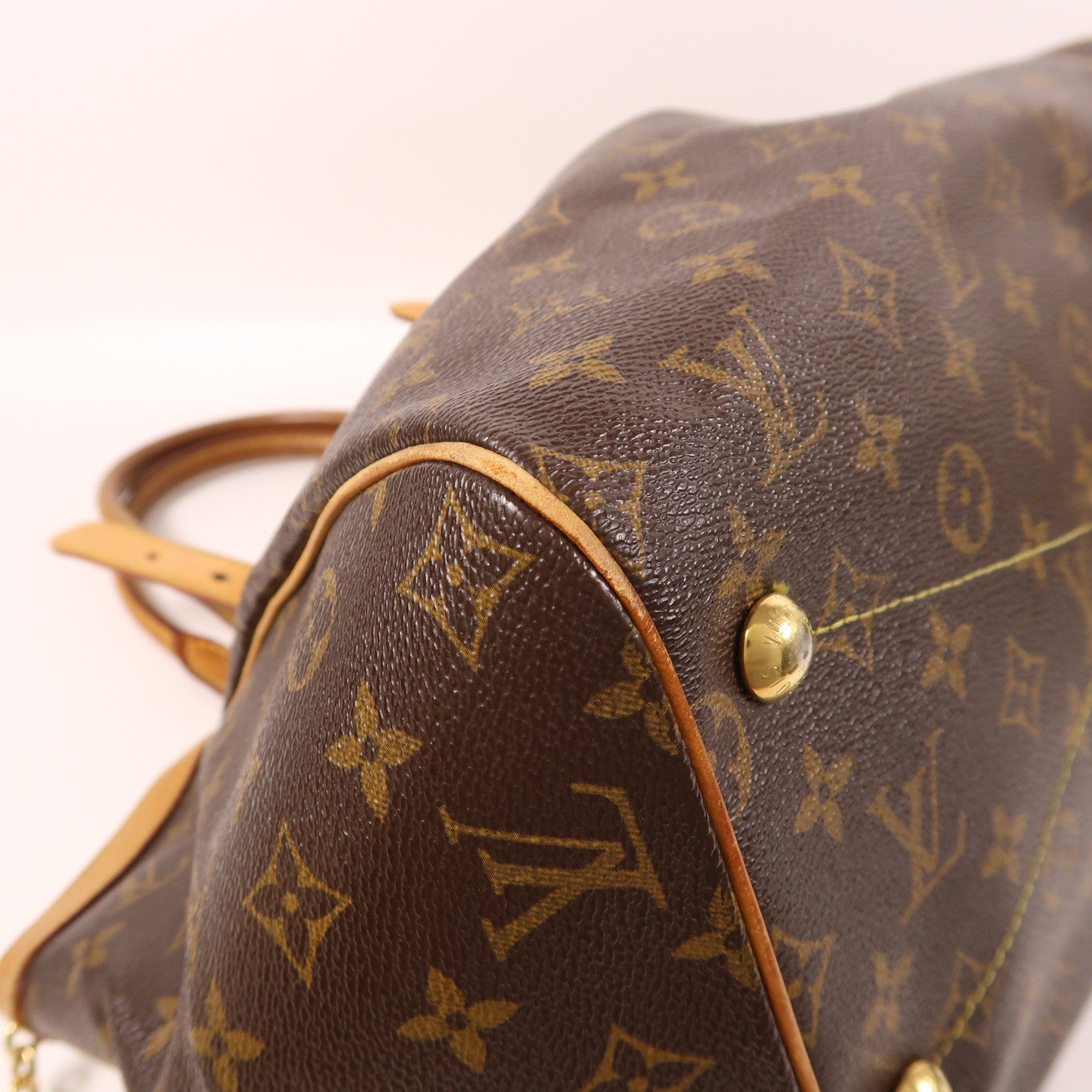 LOUIS VUITTON 【激減優惠】Monogram Tivoli GM金扣手挽肩背兩用袋棕色
