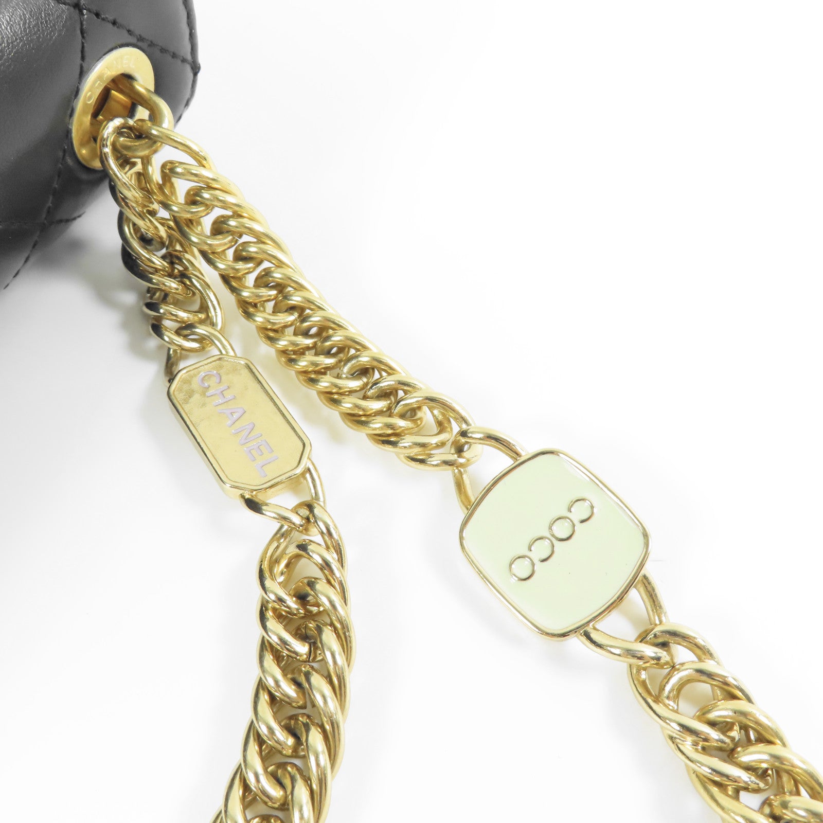 CHANEL 羊皮皮革Matelasse Bag金扣手挽肩背兩用袋