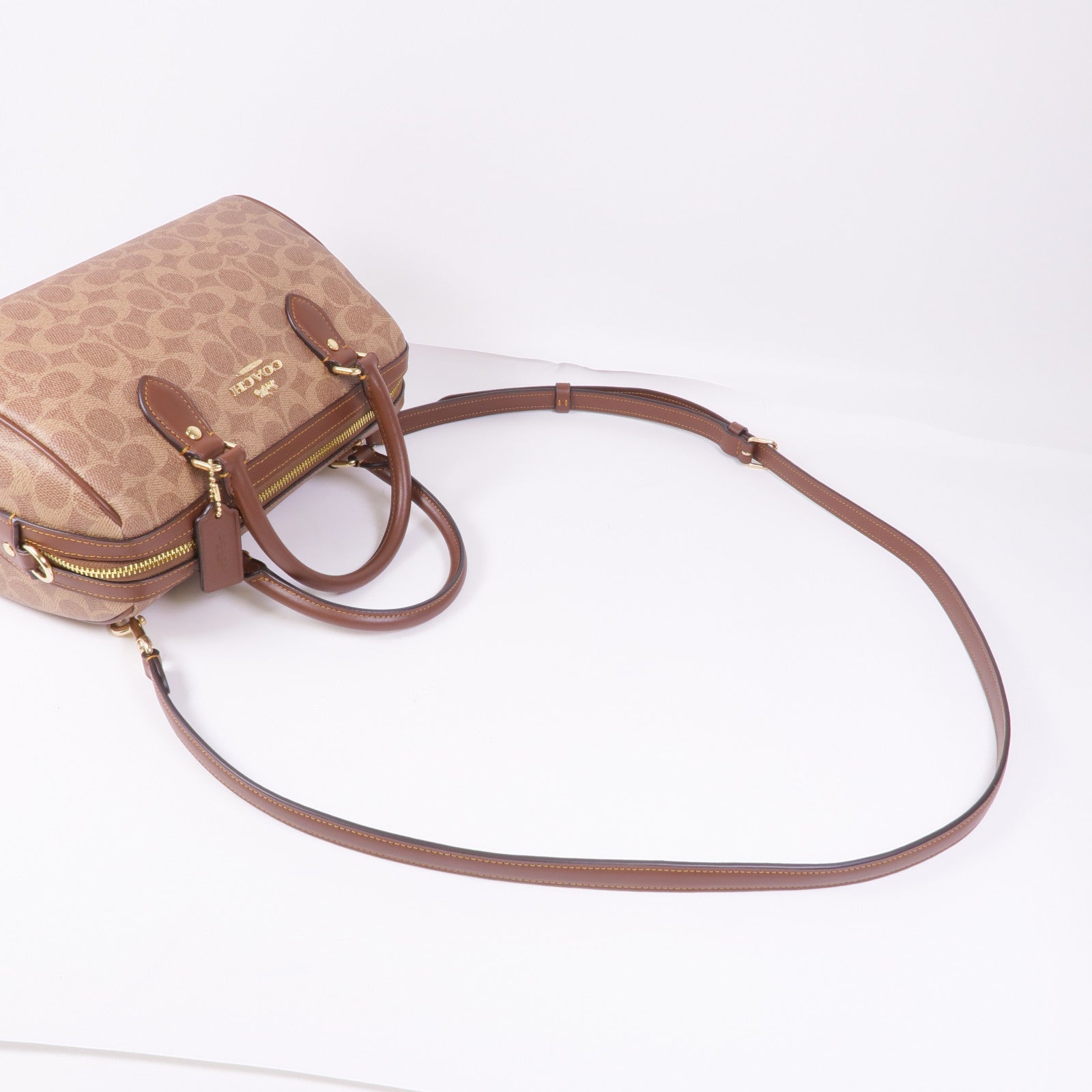 COACH 塗層帆布2 Way Shoulder金扣手挽肩背兩用袋