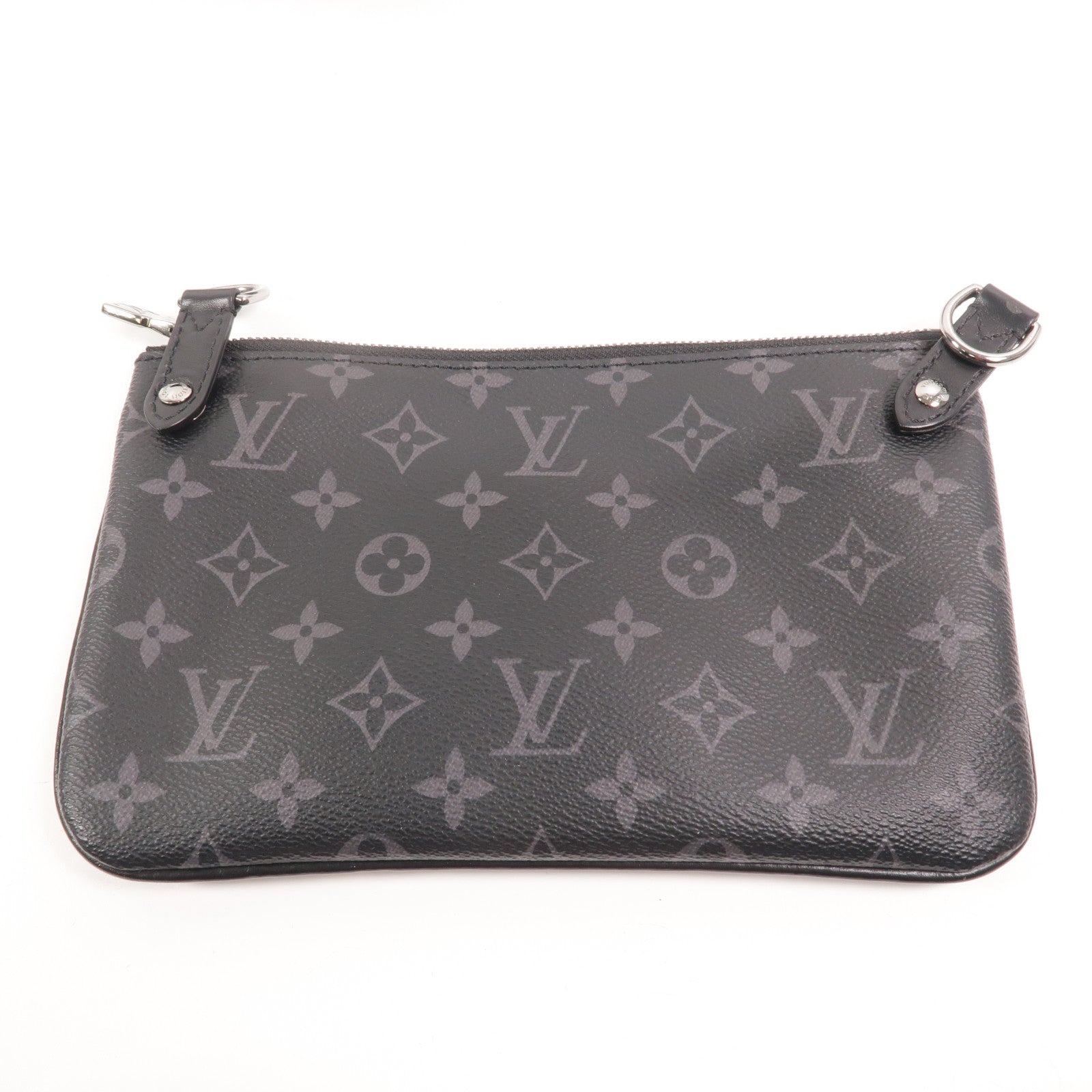 LOUIS VUITTON Monogram Eclipse Reverse Trio Messenger銀扣肩背袋