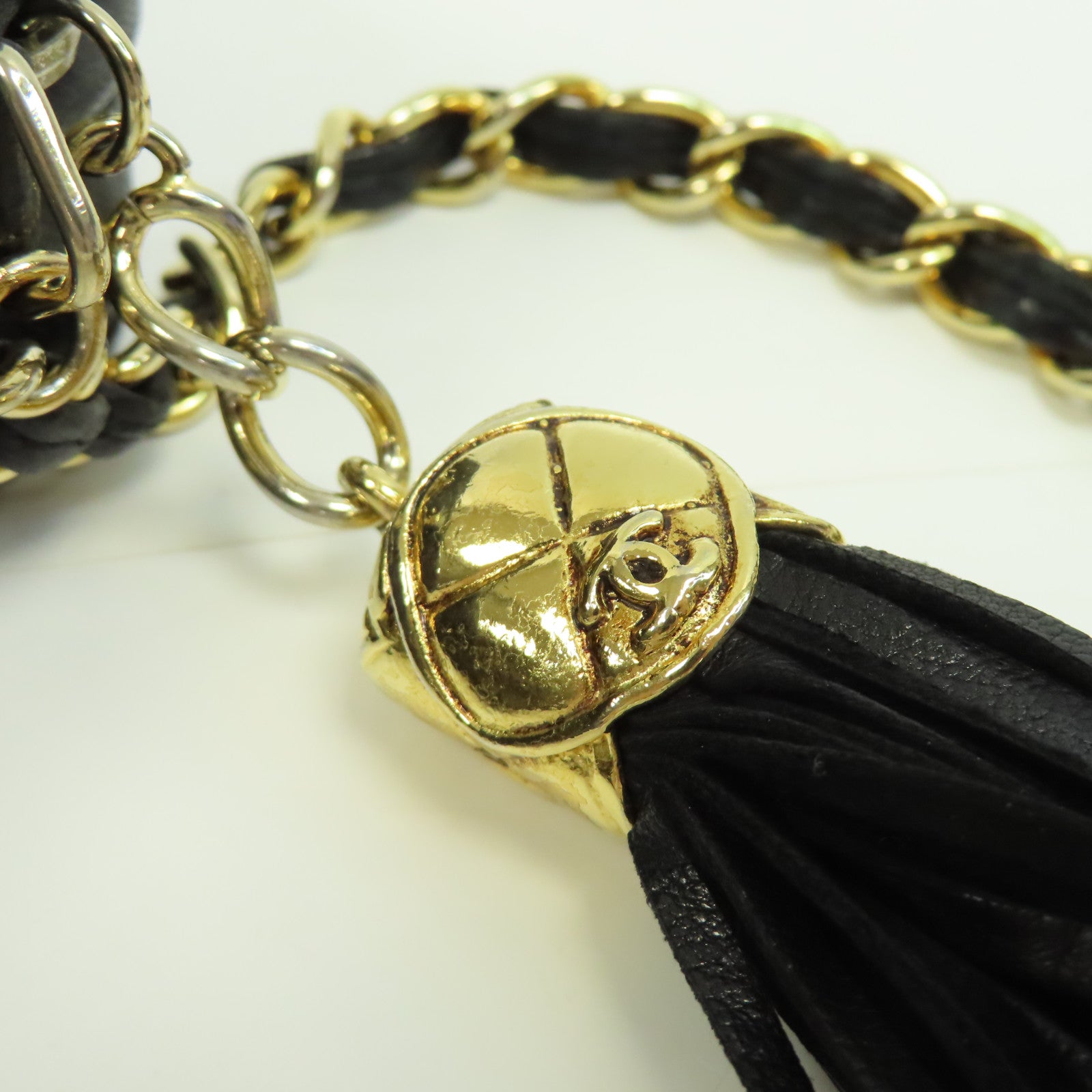 CHANEL 【激減優惠】菱格羊皮皮革Chain Shoulder金扣鏈帶肩背袋黑色