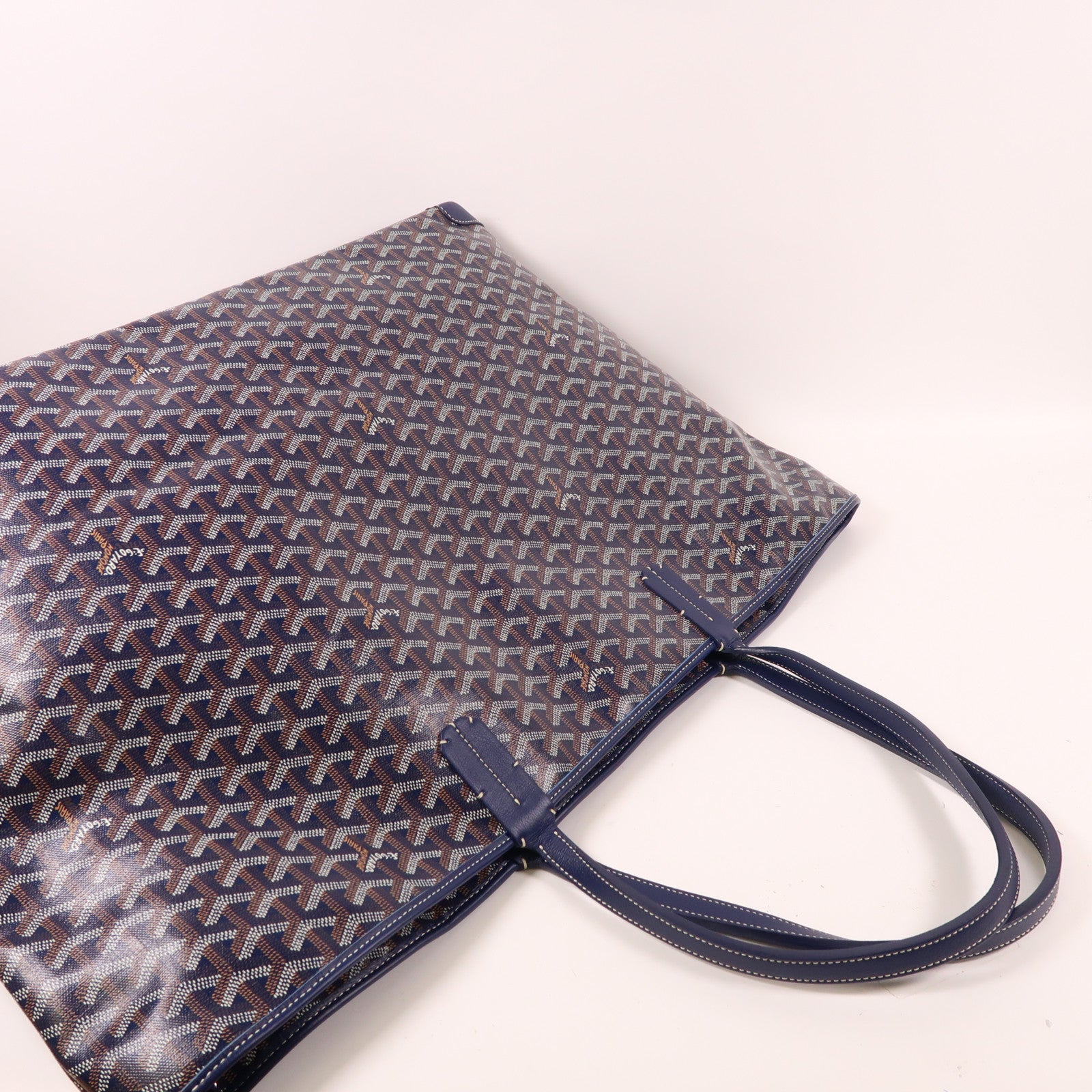 GOYARD 塗層帆布Artois GM銀扣肩背袋藍色