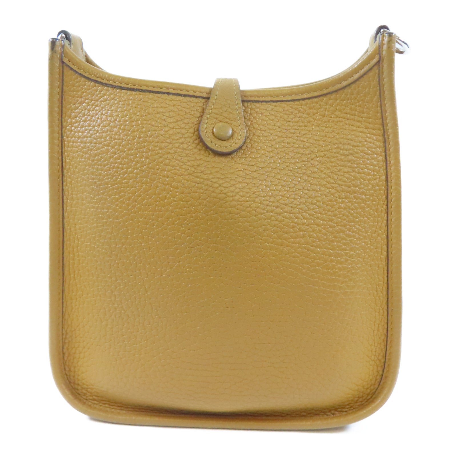 HERMES Clemence皮革Evelyne TPM銀扣肩背袋Biscuit/啡色