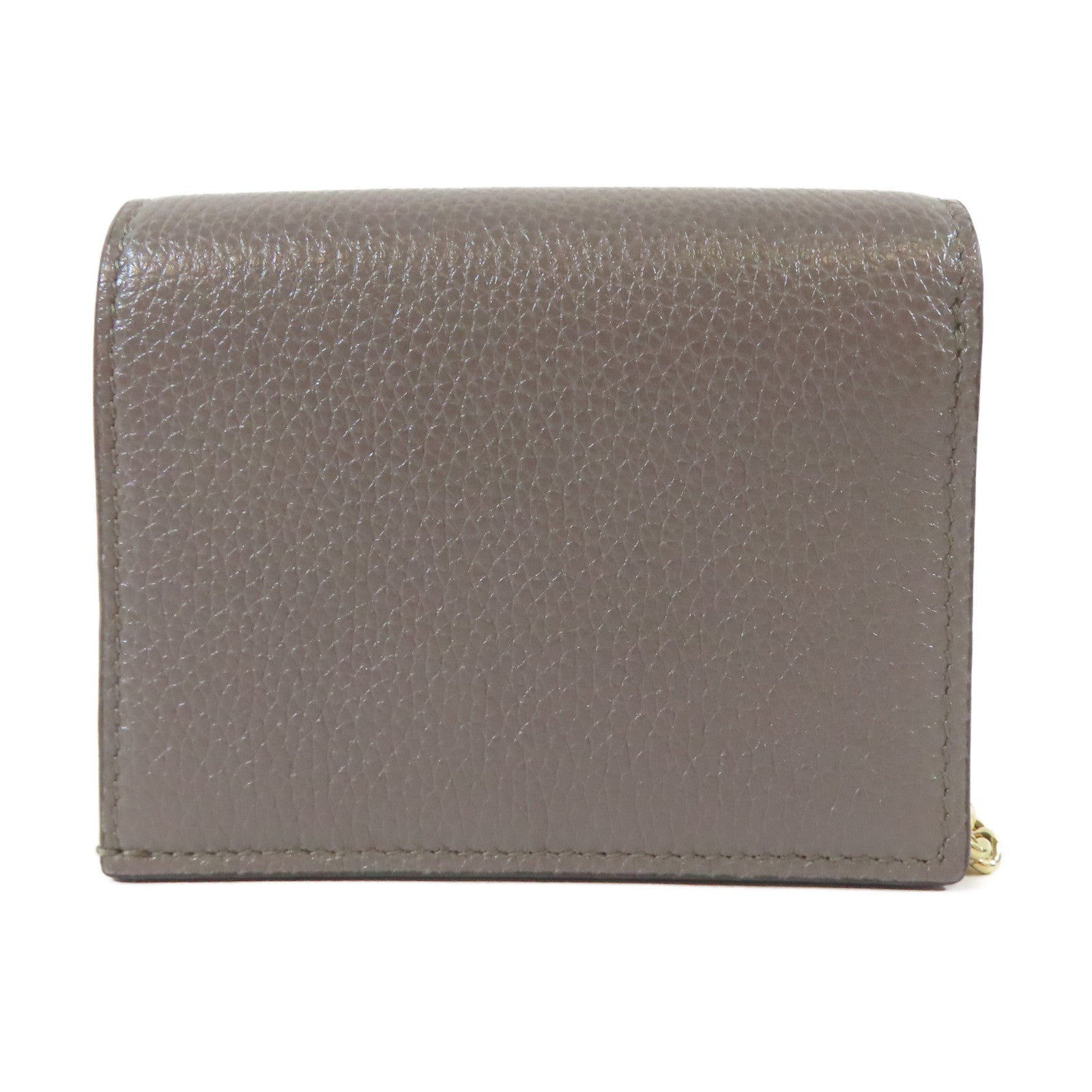 GUCCI 【激減優惠】牛皮皮革Bifold Wallet金扣/銀扣錢包灰色