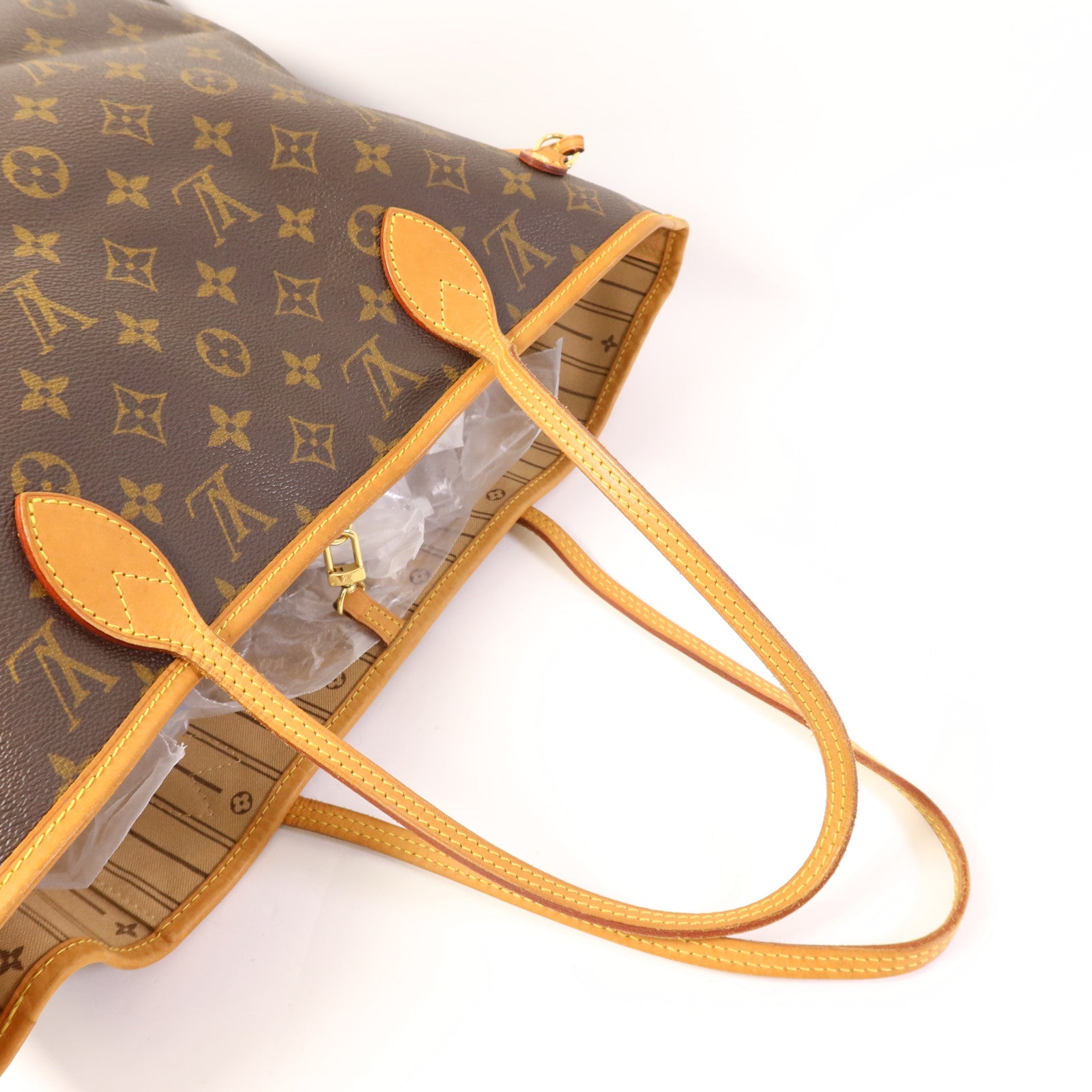 LOUIS VUITTON Monogram Neverfull MM金扣手挽袋