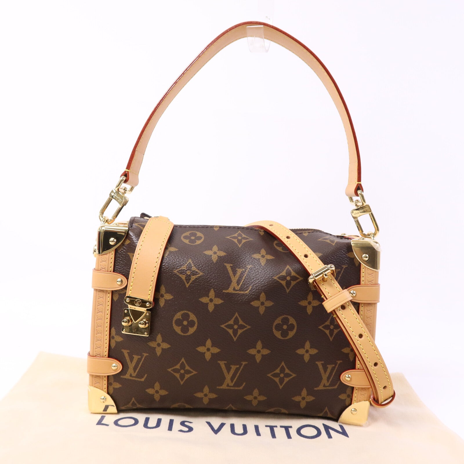 LOUIS VUITTON Monogram Side Trunk MM金扣手挽肩背兩用袋