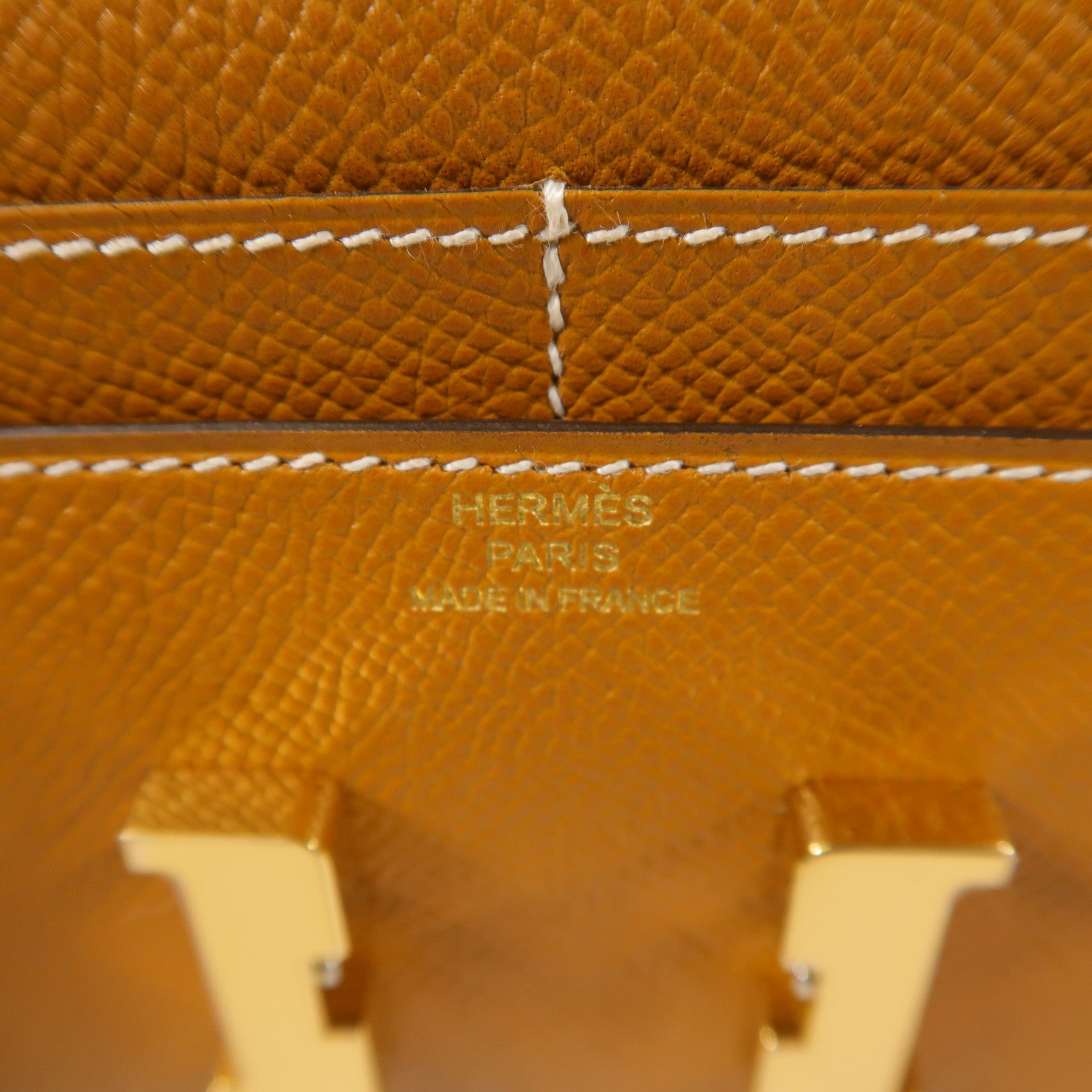 HERMES Epsom皮革Constance Compact Wallet錢包Gold