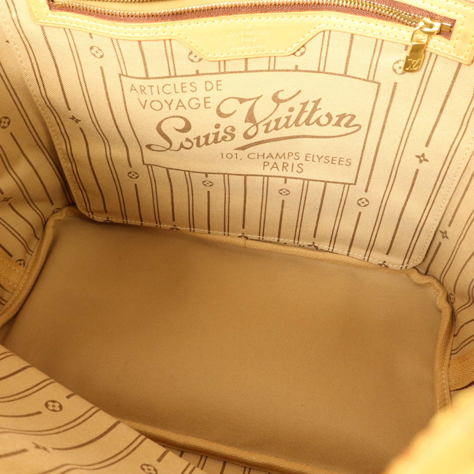 LOUIS VUITTON Monogram Neverfull MM金扣手挽袋