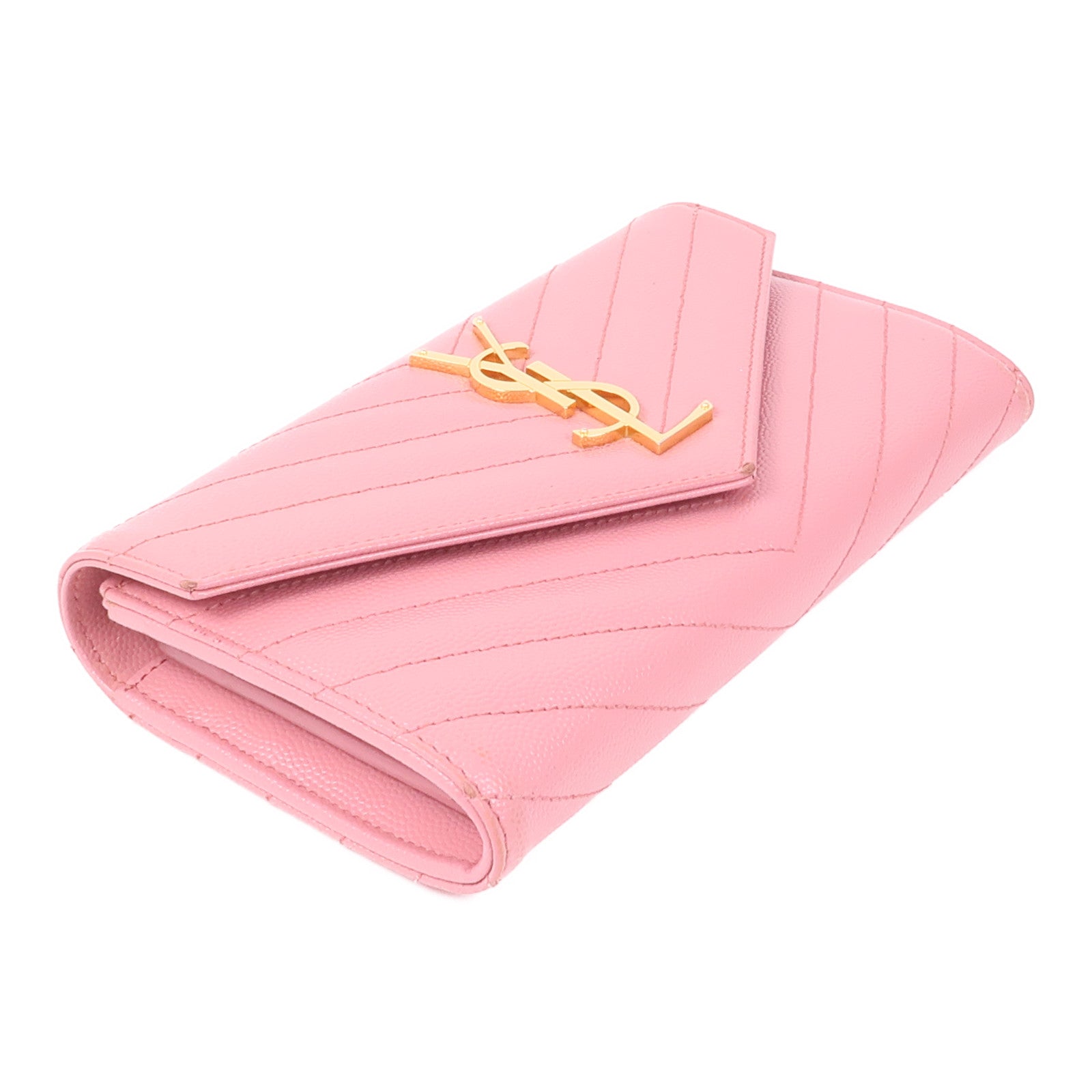 SAINT LAURENT 牛皮皮革Long Wallet金扣長錢包