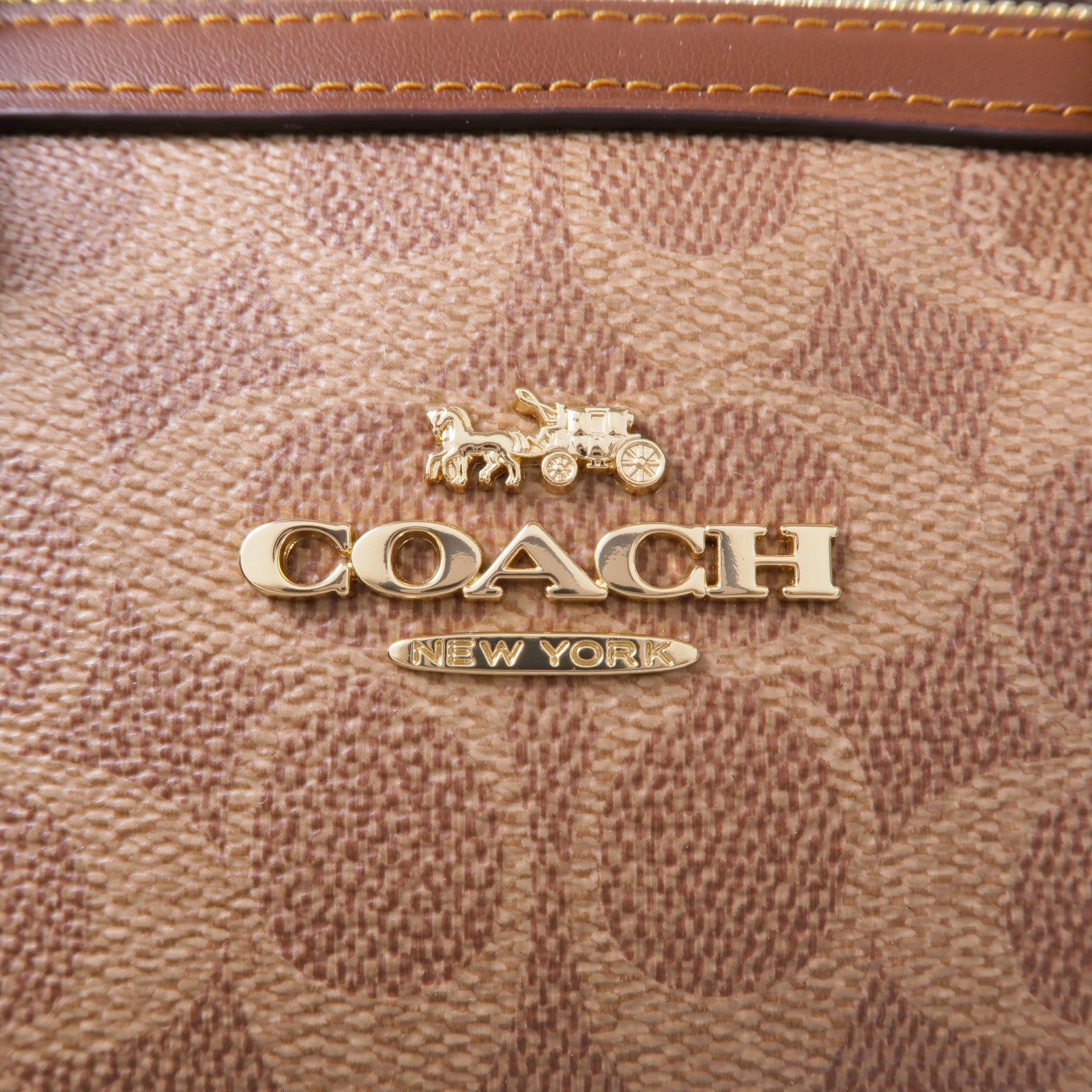COACH 塗層帆布2 Way Shoulder金扣手挽肩背兩用袋