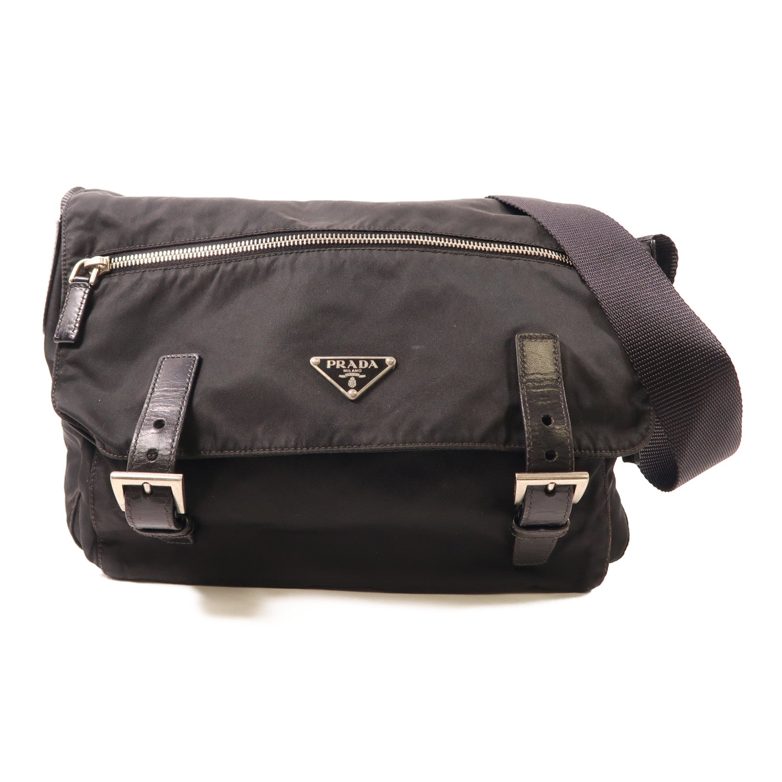 PRADA 尼龍Shoulder Bag銀扣肩背袋