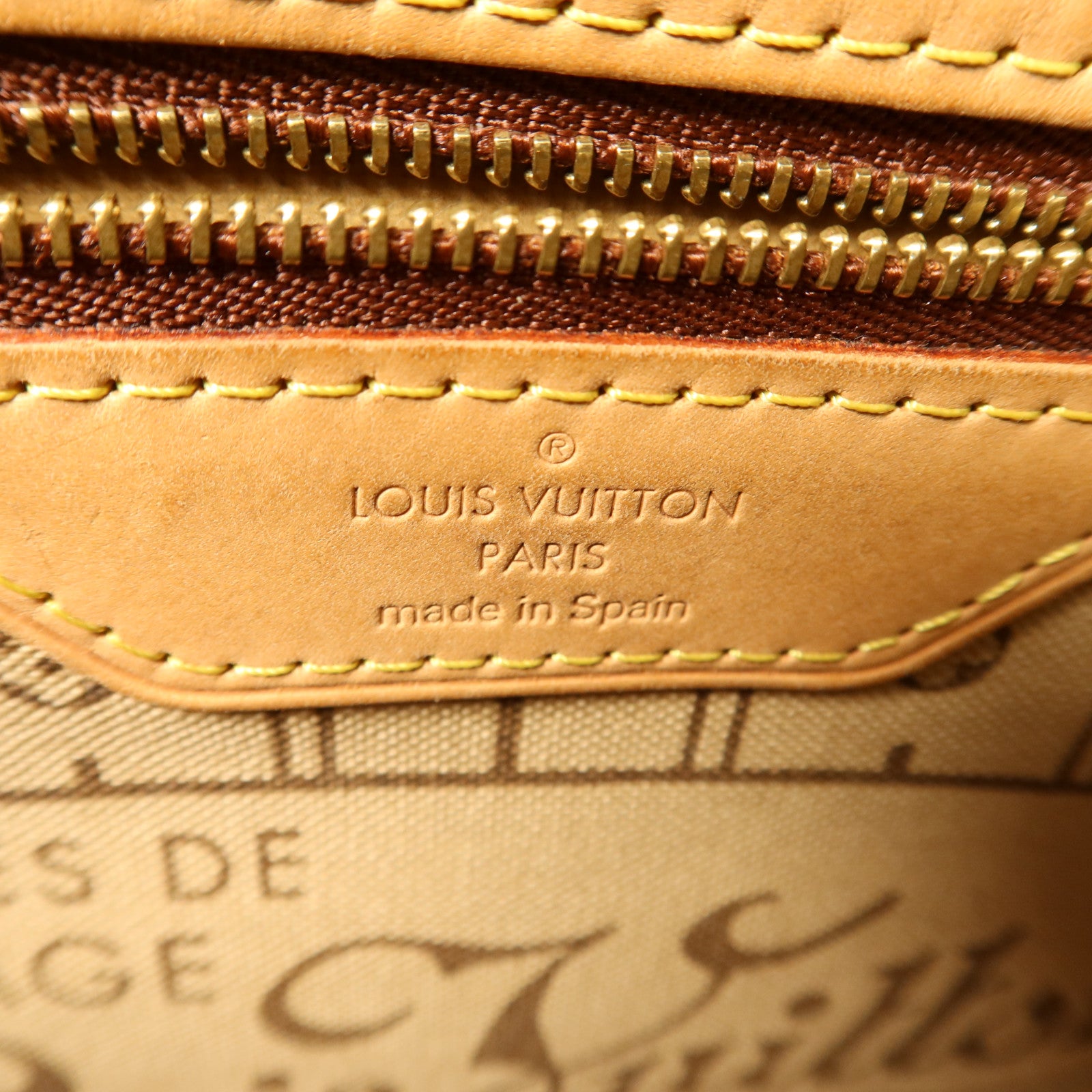 LOUIS VUITTON Monogram Neverfull MM金扣手挽袋