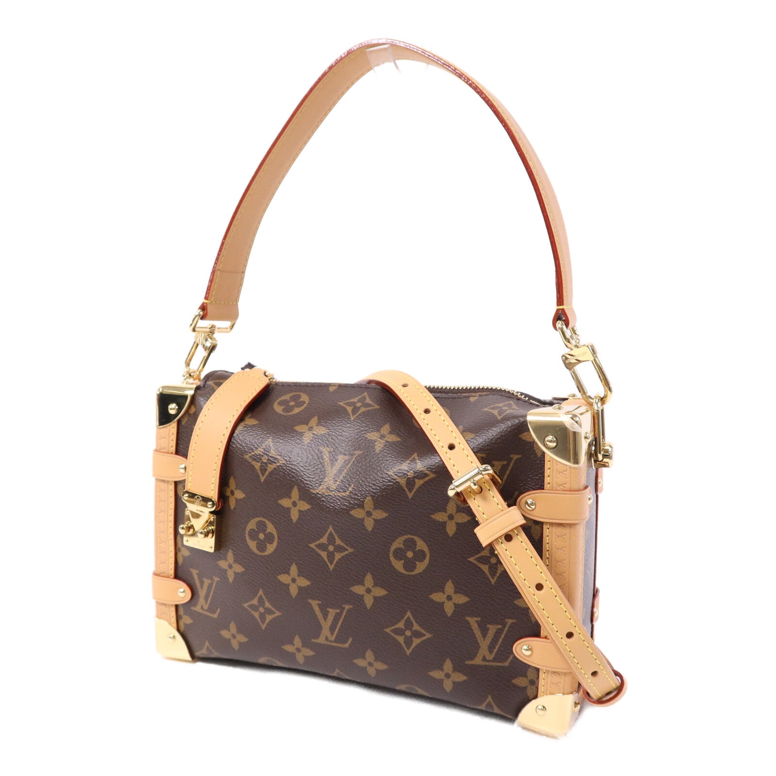 LOUIS VUITTON Monogram Side Trunk MM金扣手挽肩背兩用袋