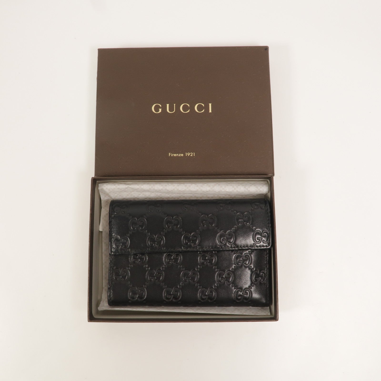 GUCCI 牛皮皮革Guccissima Flap Wallet錢包