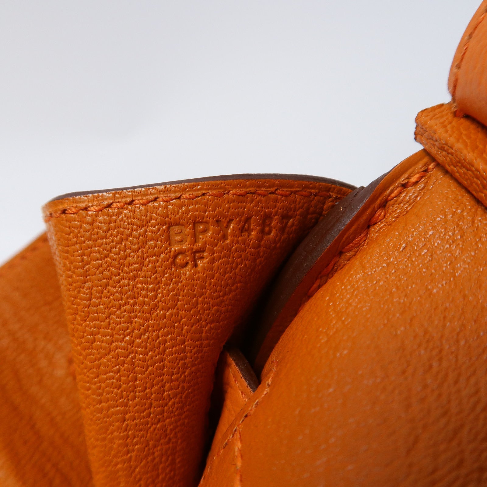 HERMES Togo皮革Birkin 30銀扣手挽袋火焰橙色