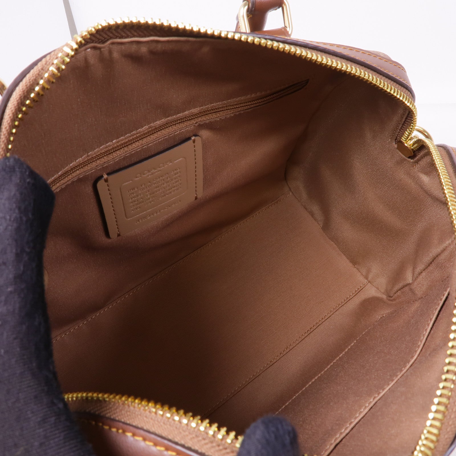 COACH 塗層帆布2 Way Shoulder金扣手挽肩背兩用袋