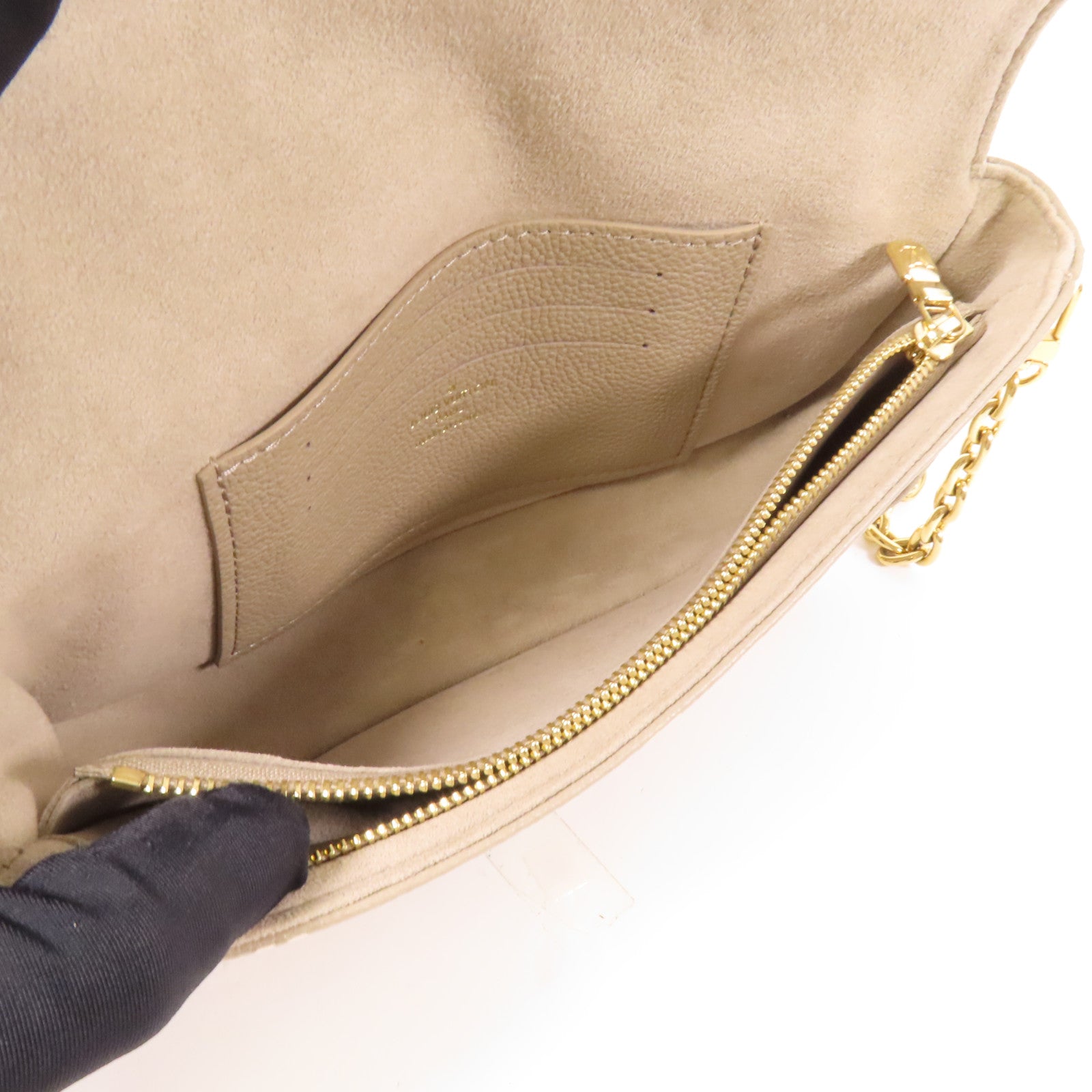 LOUIS VUITTON Monogram Empreinte Wallet On Chain Ivy金扣手挽肩背兩用袋