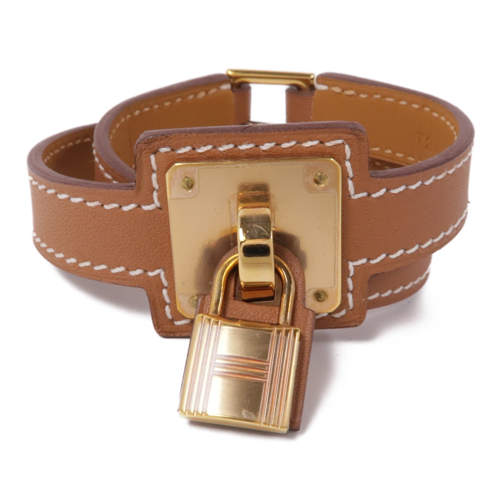HERMES Swift皮革O'Kelly Bracelet金扣手鐲Gold