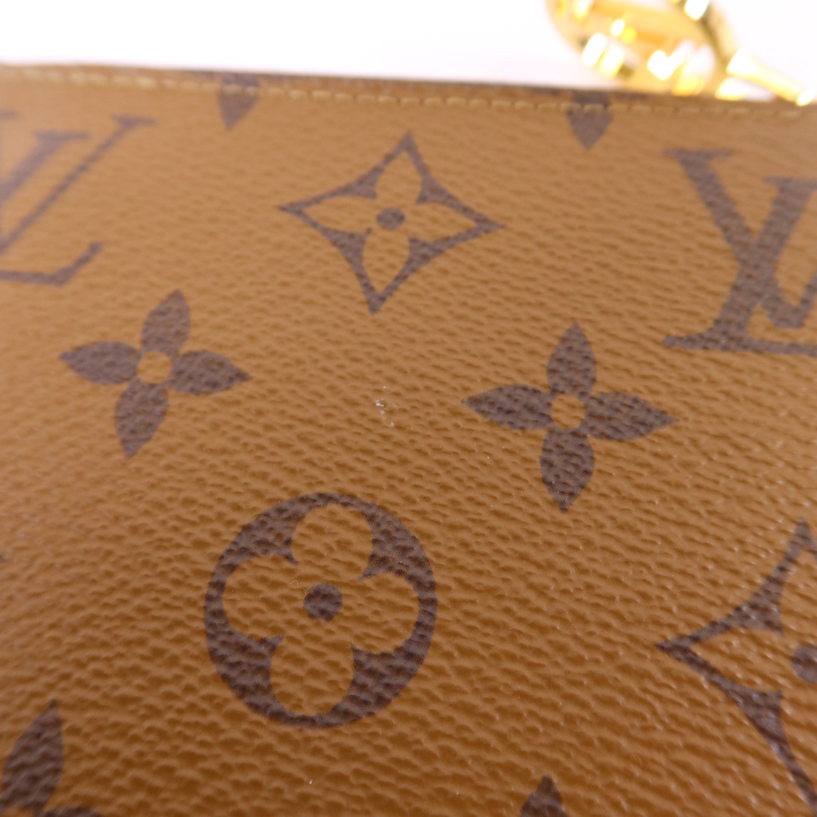 LOUIS VUITTON Monogram Reverse Pochette Trio金扣手拿包