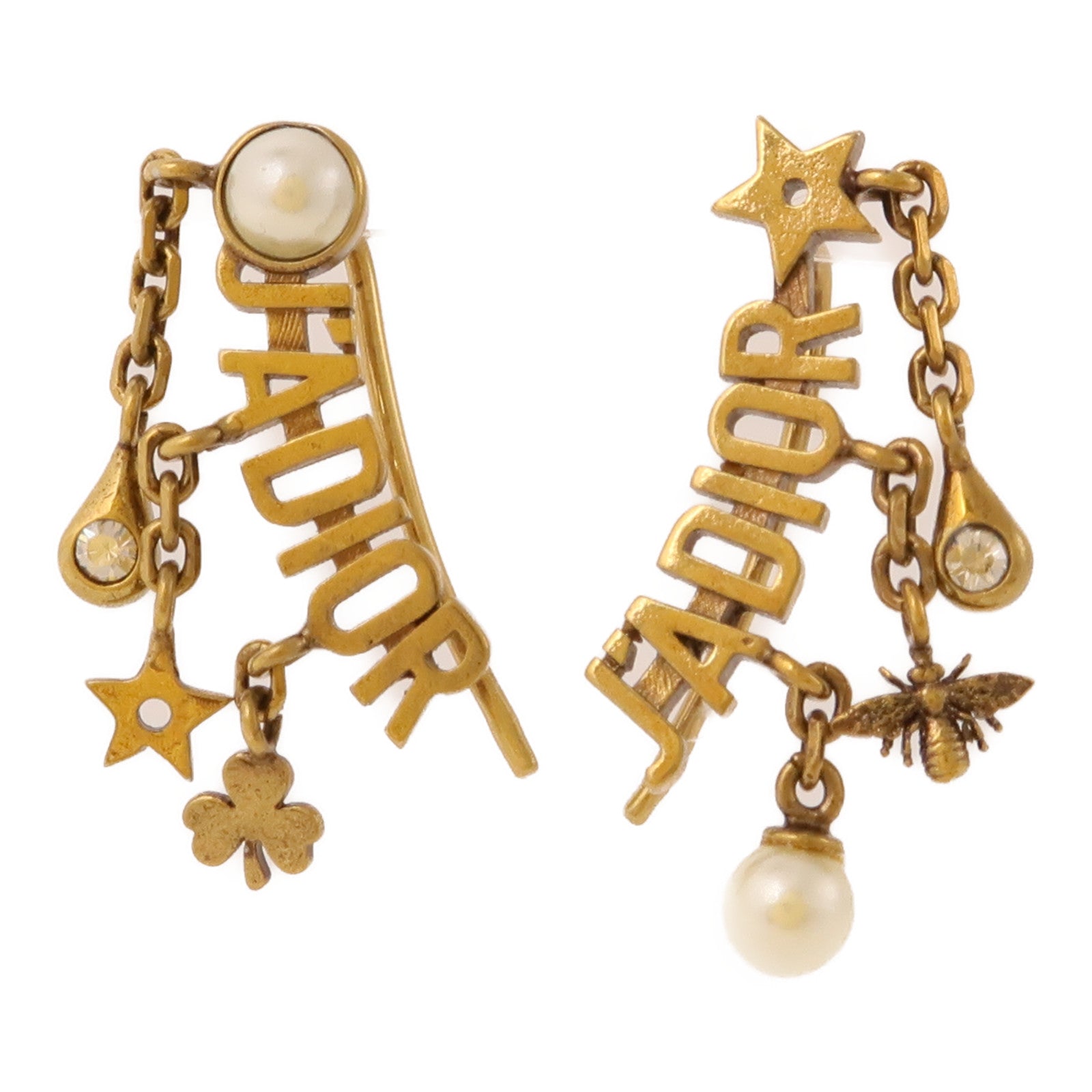 Dior 金屬Earrings耳環金色/白色